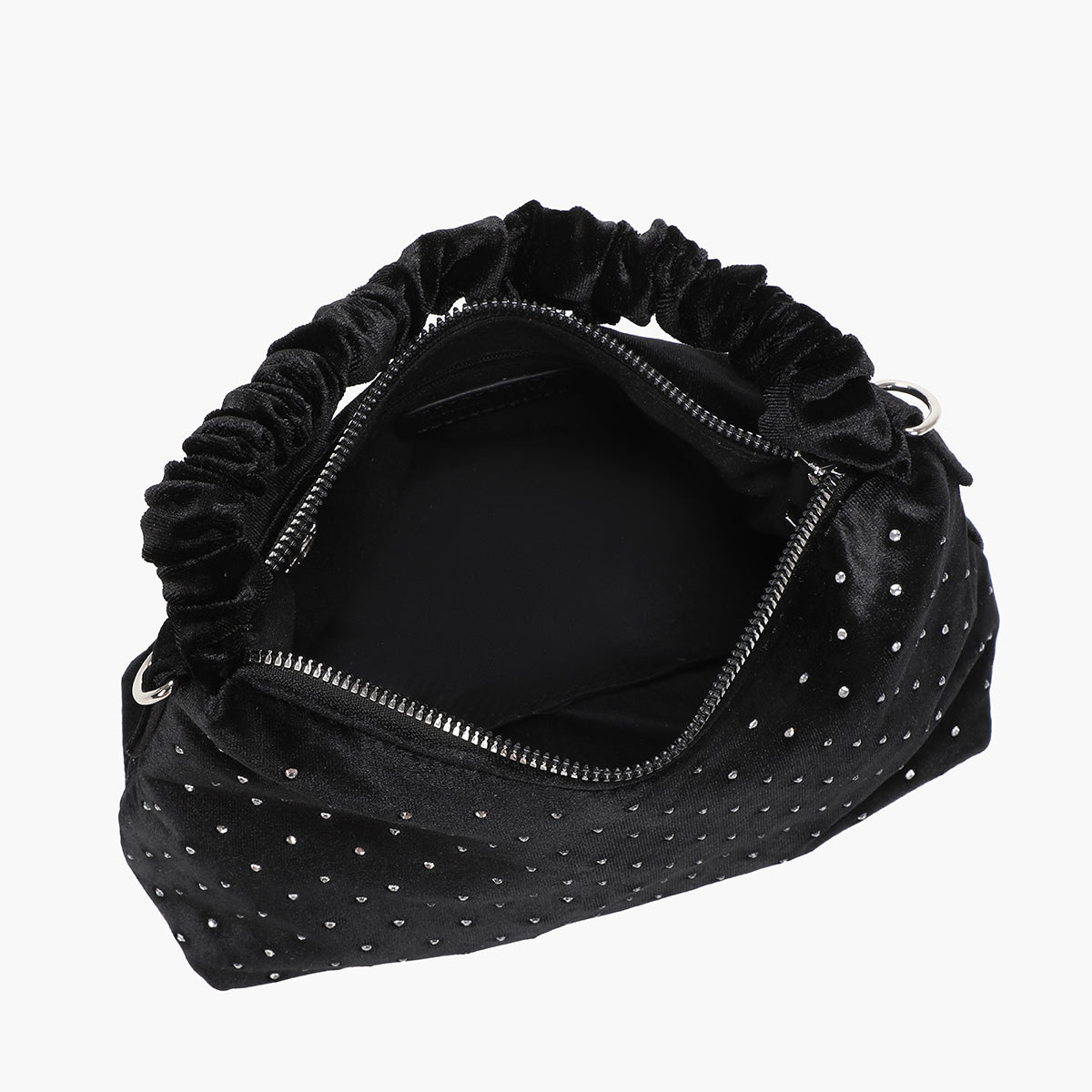 Petit sac effet velours à strass
