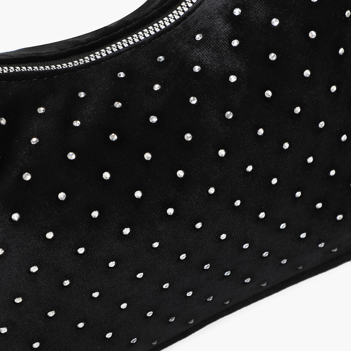 Petit sac effet velours à strass