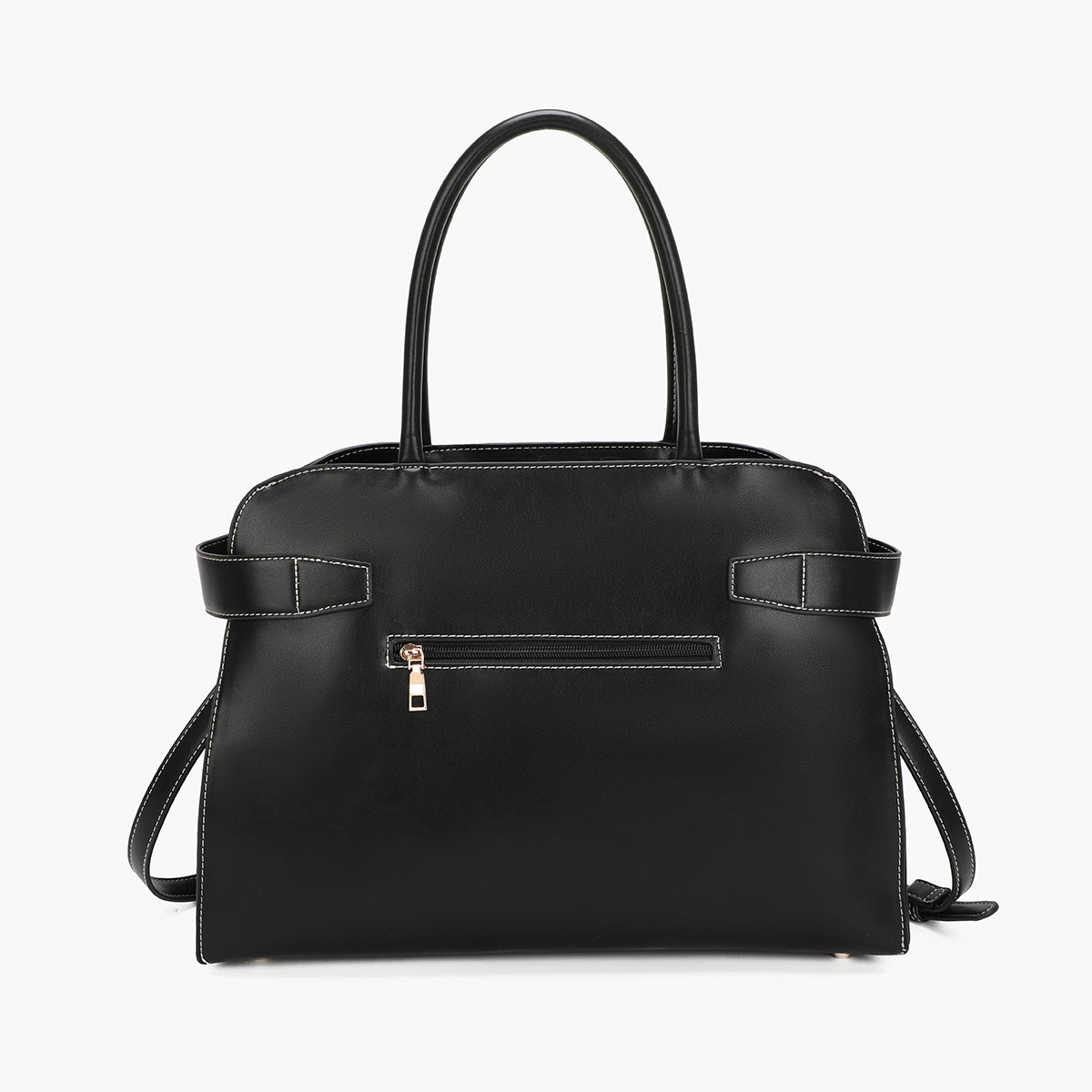 Grand sac trapèze effet suédé noir