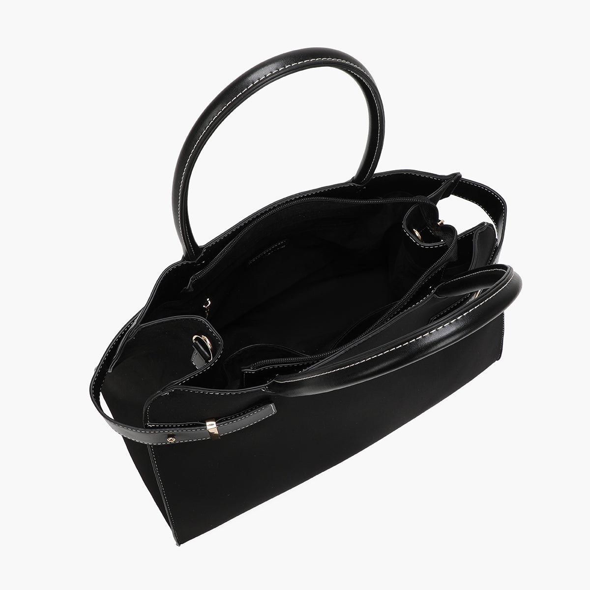 Grand sac trapèze effet suédé noir