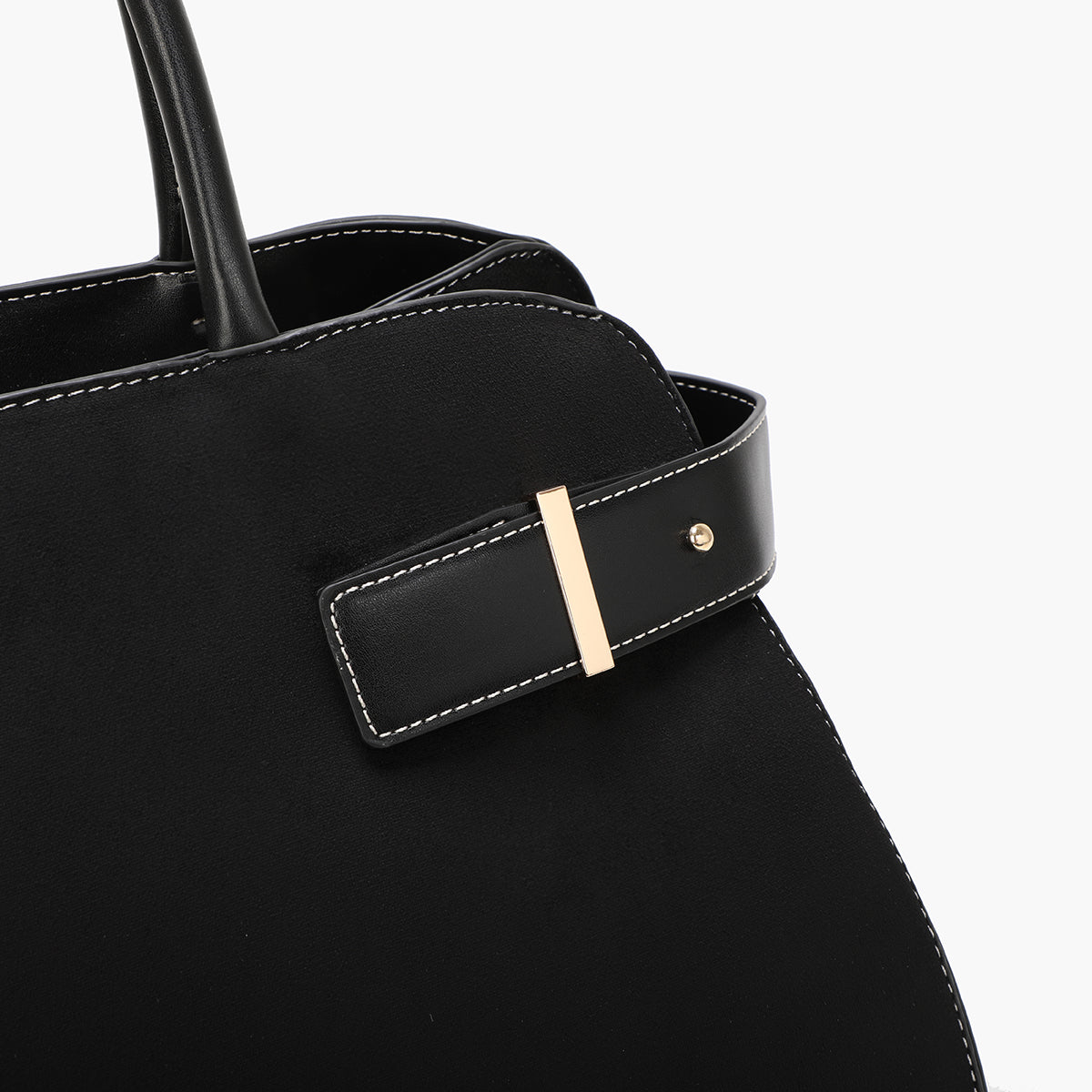 Grand sac trapèze effet suédé noir