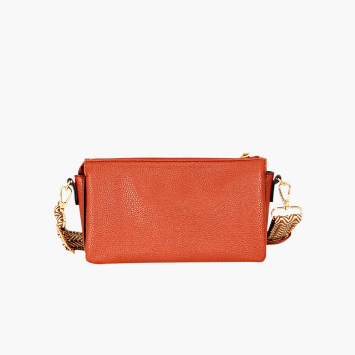 Petit sac brique à bandoulière à motif zigzag