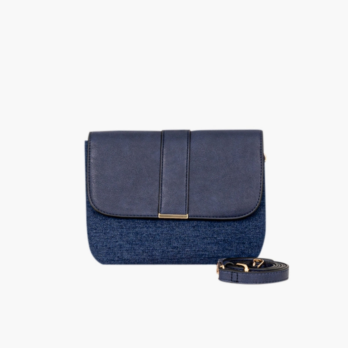 Sac à bandoulière bi-matière bleu