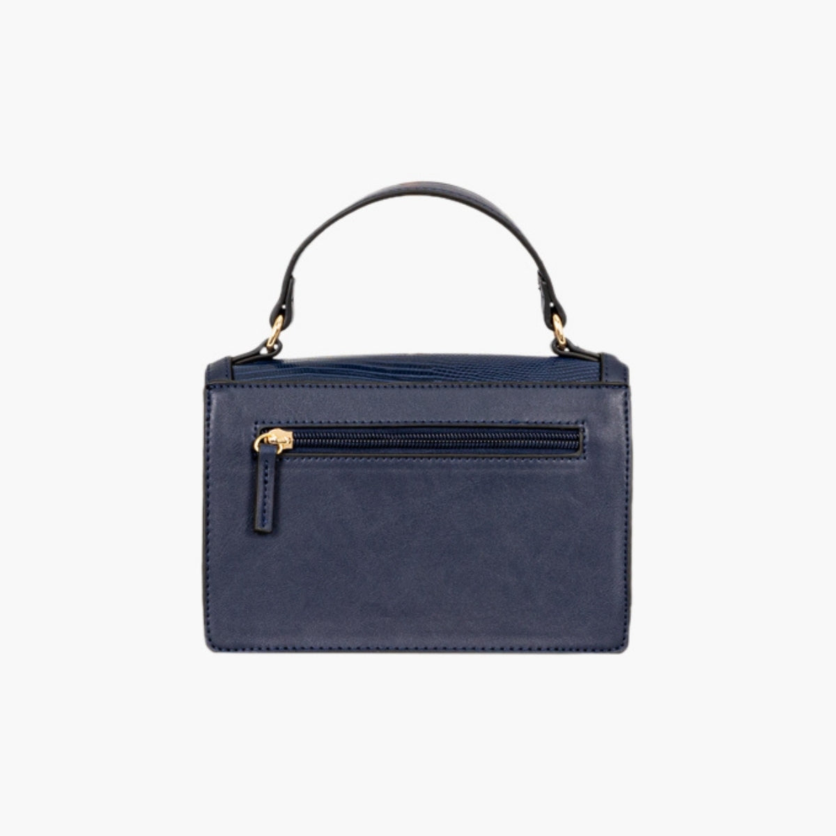 Sac à bandoulière effet lézard bleu foncé