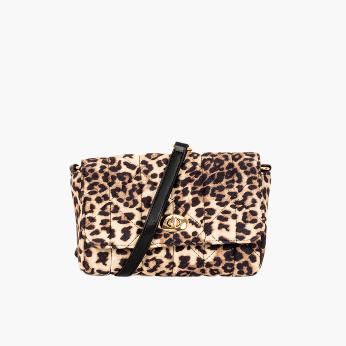 Sac pochette à bandoulière motif léopard