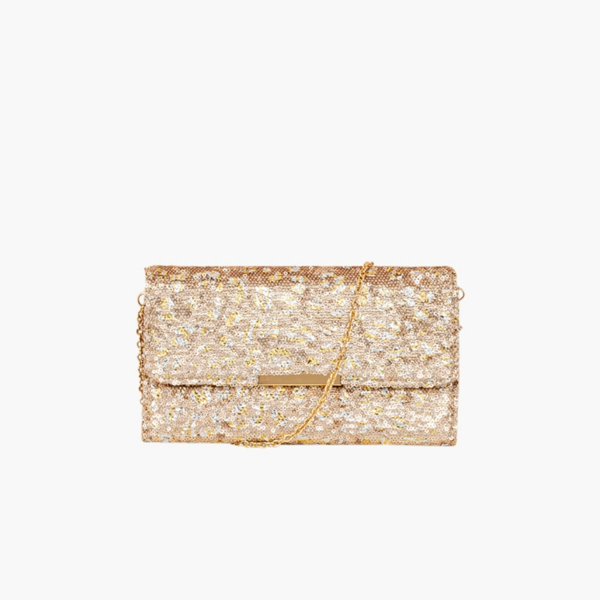 Pochette dorée à sequins