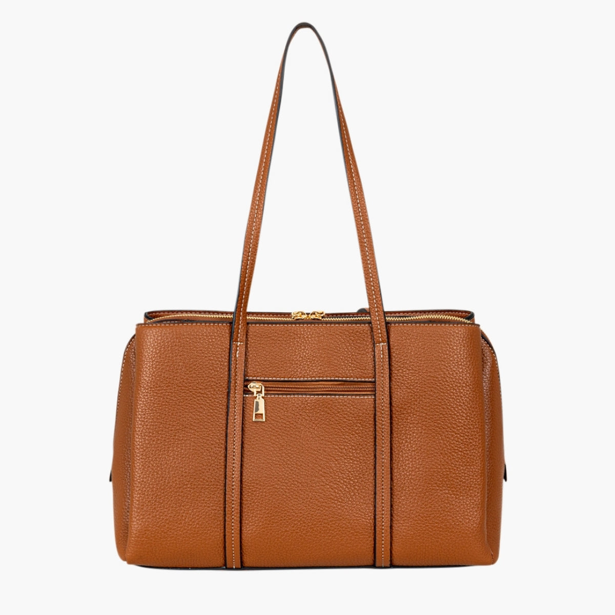 Grand sac effet grainé camel avec grigri foulard