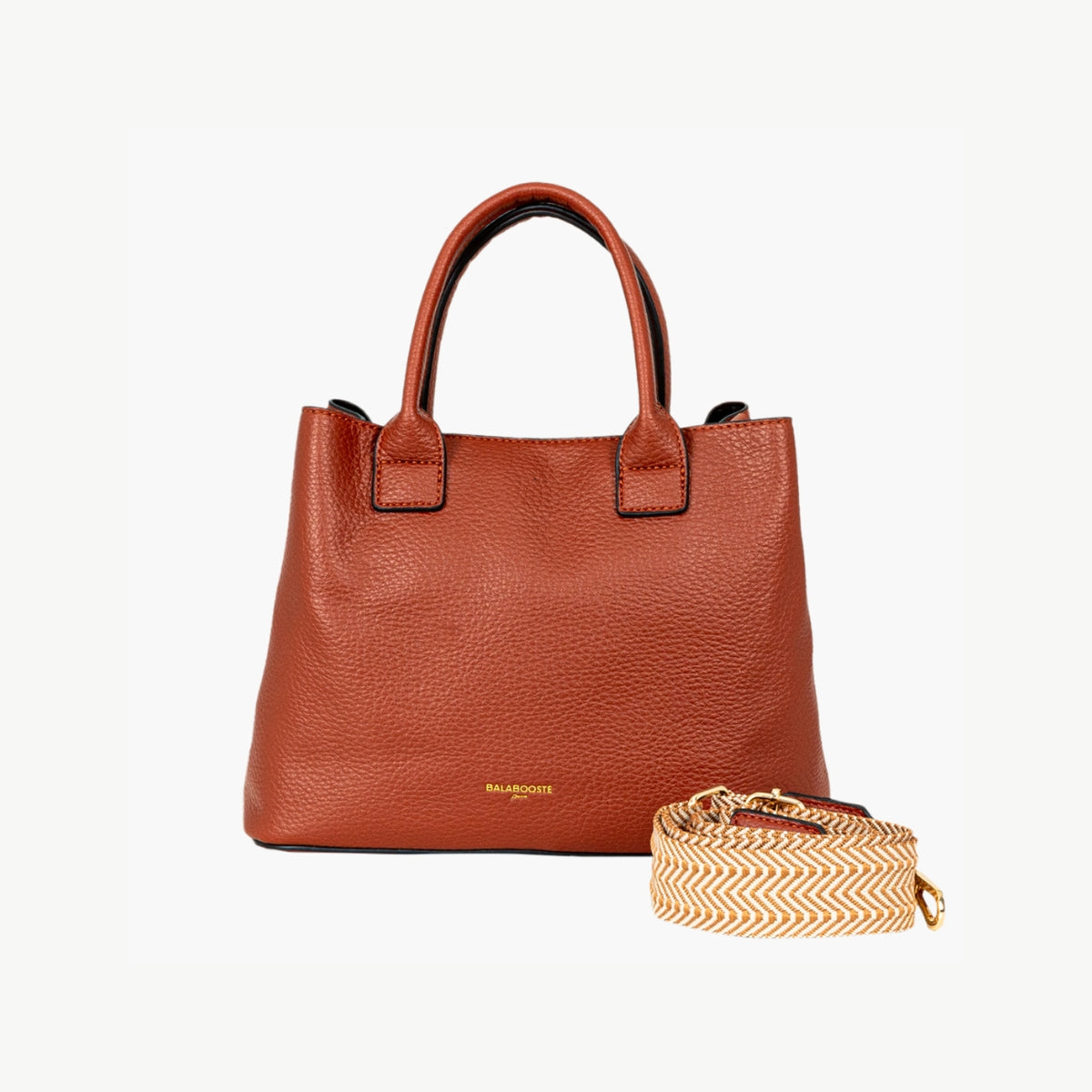 Petit sac porté main effet grainé brique