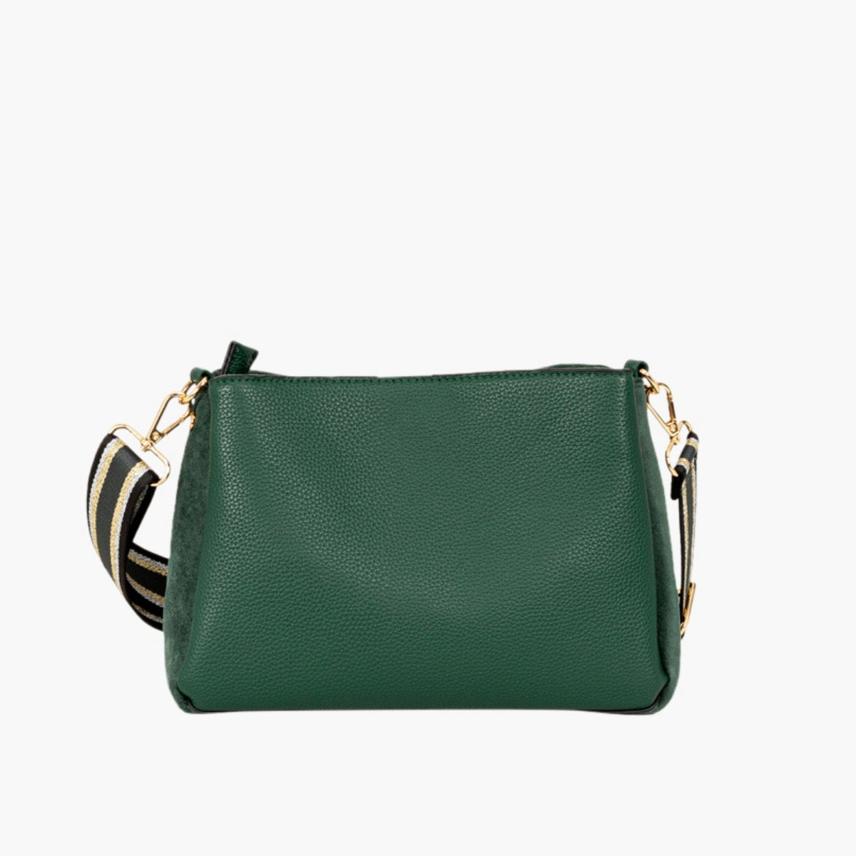 Sac bi-matière vert avec double bandoulière amovible