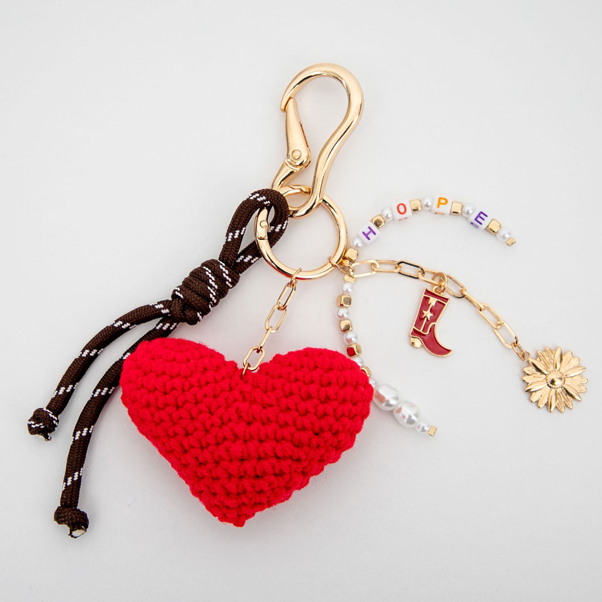 Bijoux de sac cœur rouge en crochet