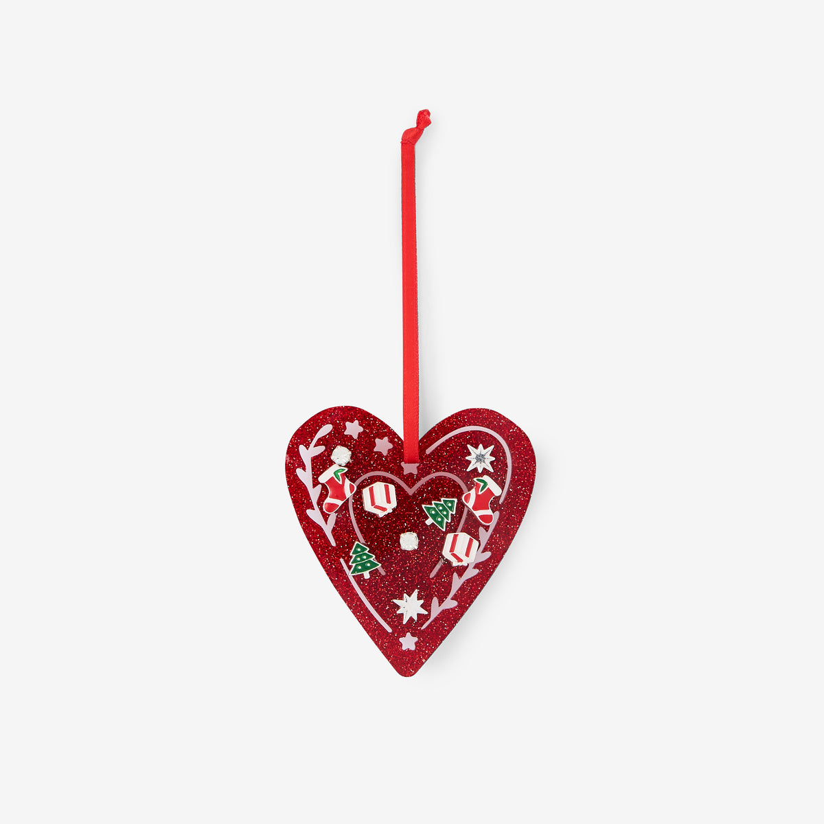 Set de boucles d'oreilles de Noël à suspendre - Cœur