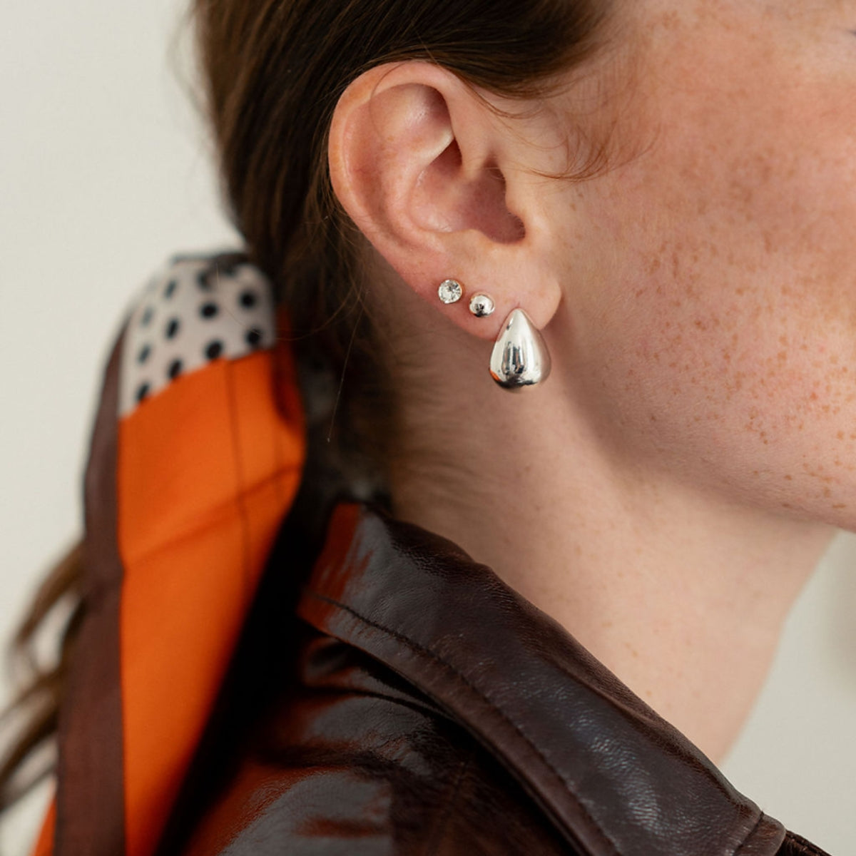 Set de 6 boucles d'oreilles gouttes et boules