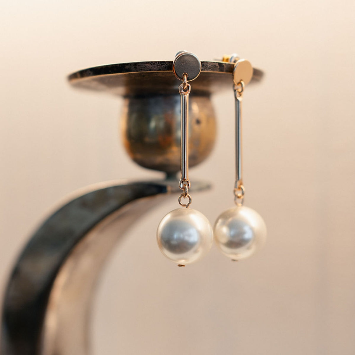 Boucles d'oreilles longues pendentif perles