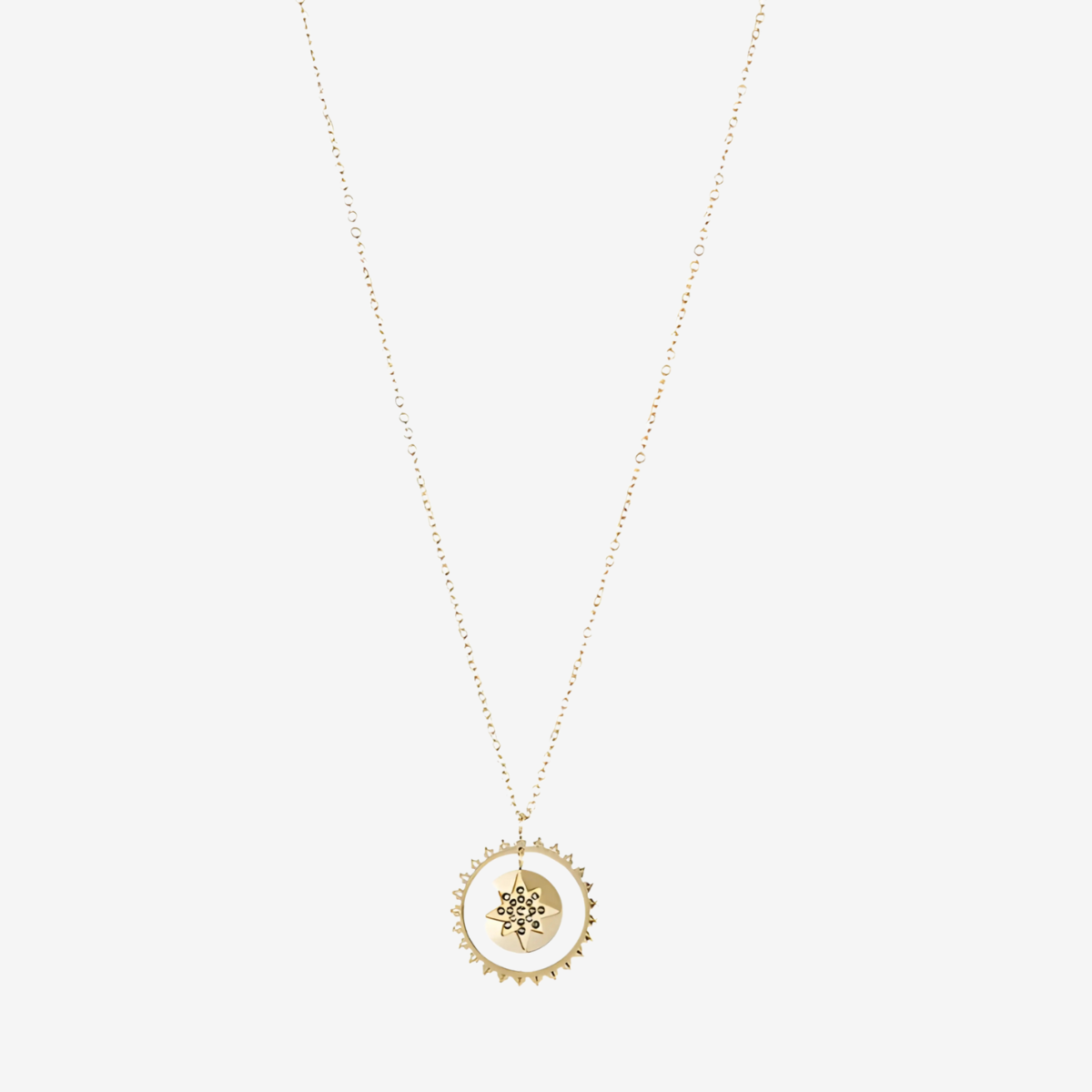 Collier à médaillons strass gris Acier Inoxydable