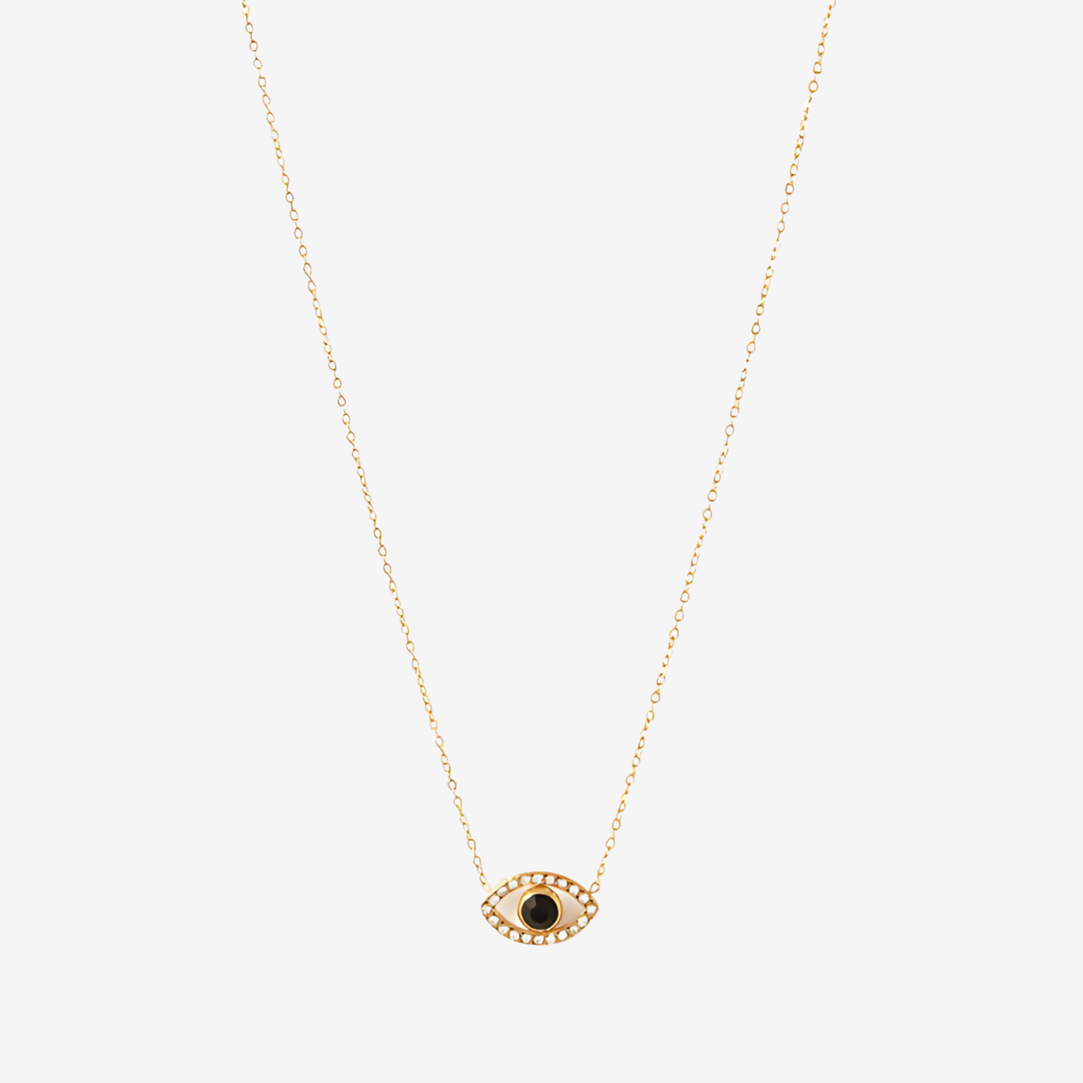 Pendentif œil acier inoxydable doré