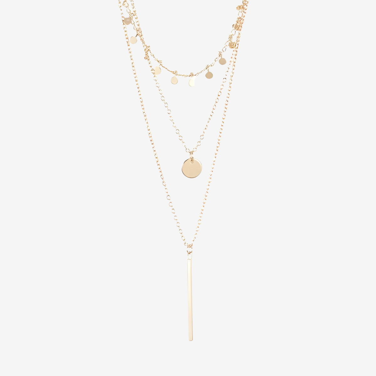 Collier 3 rangs avec médaille