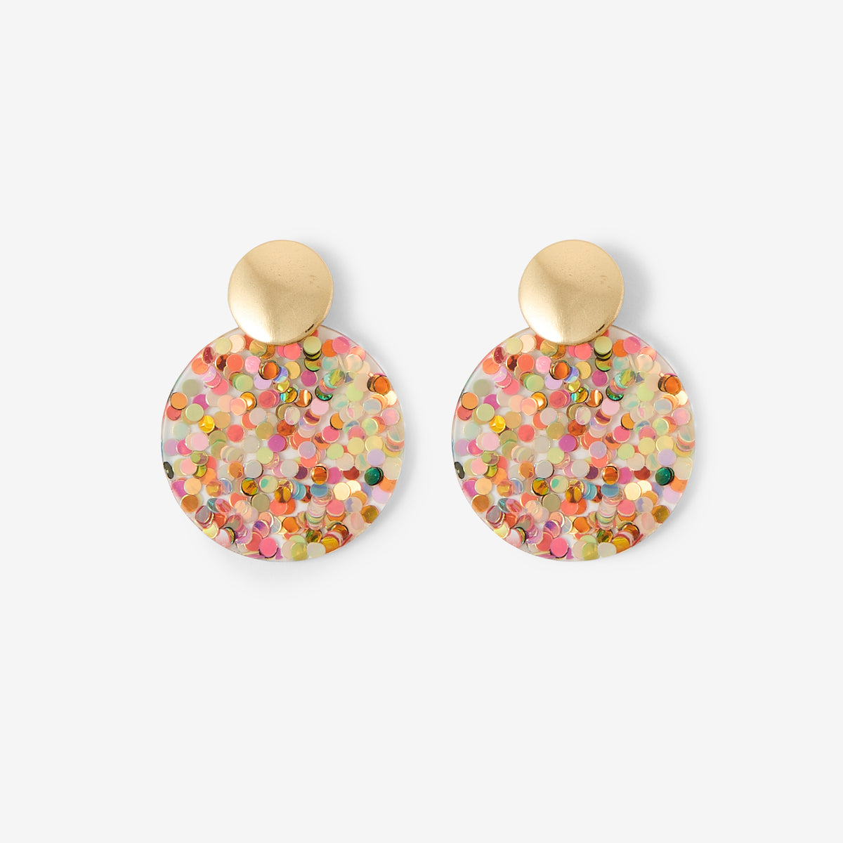 Boucles d'oreilles rondes pailletées multicolores