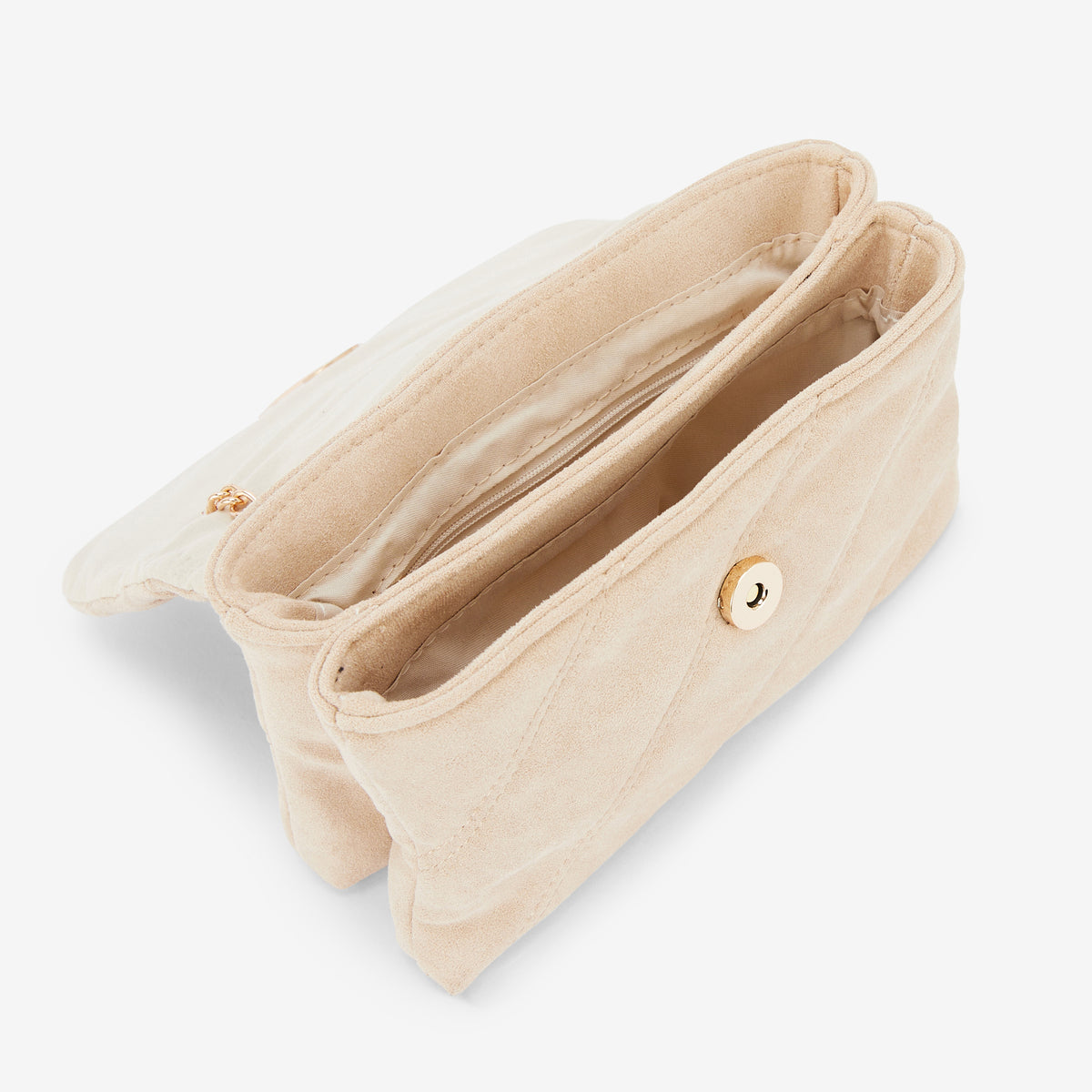 Sac à bandoulière matelassé beige