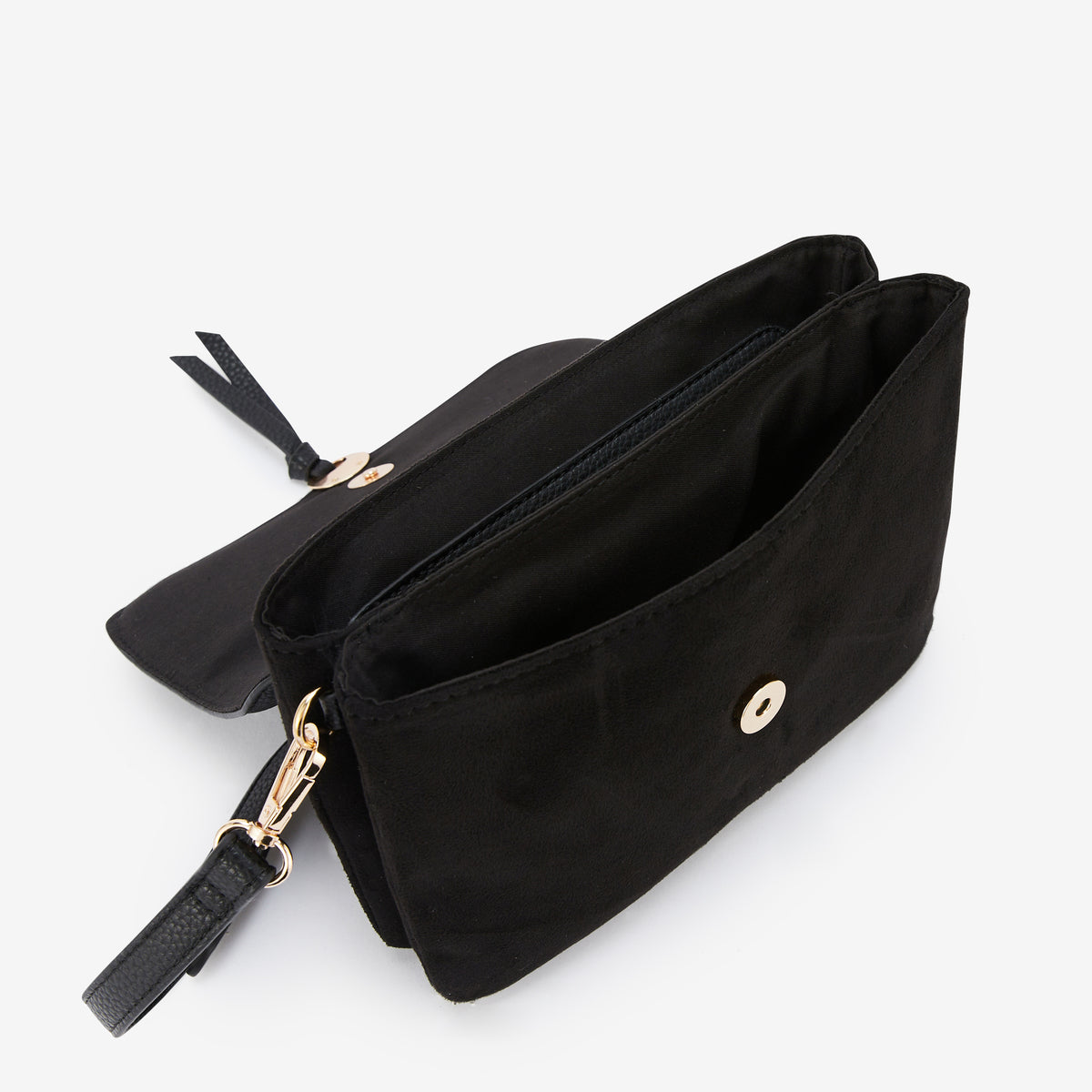 Sac à bandoulière bi-matière noir