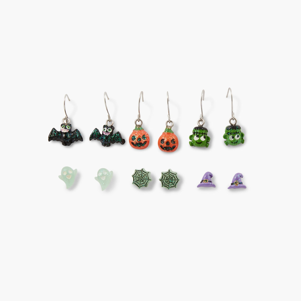 Set de 6 paires de boucles d'oreilles Halloween