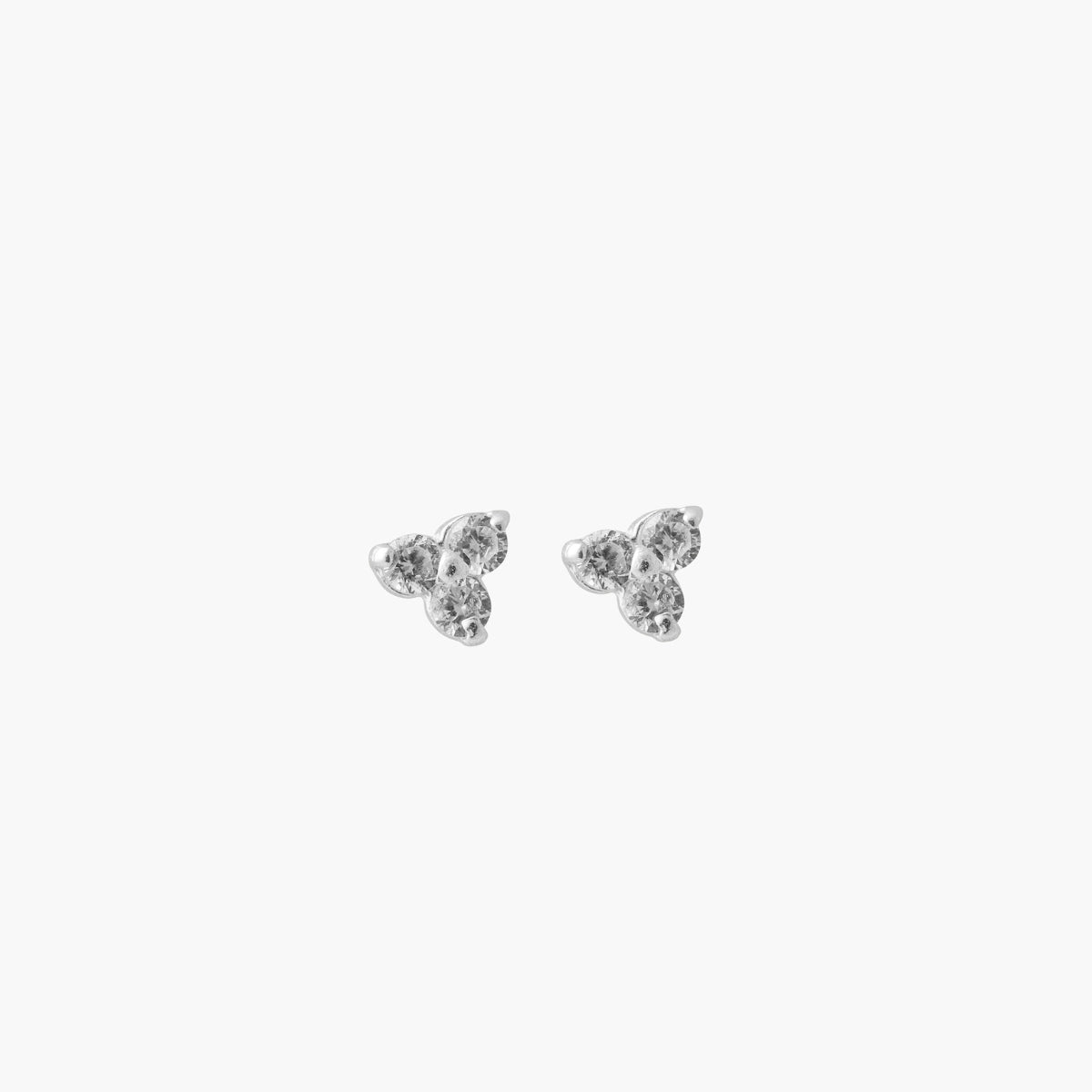 Puces d'oreilles 3 zircons - argent garanti 925