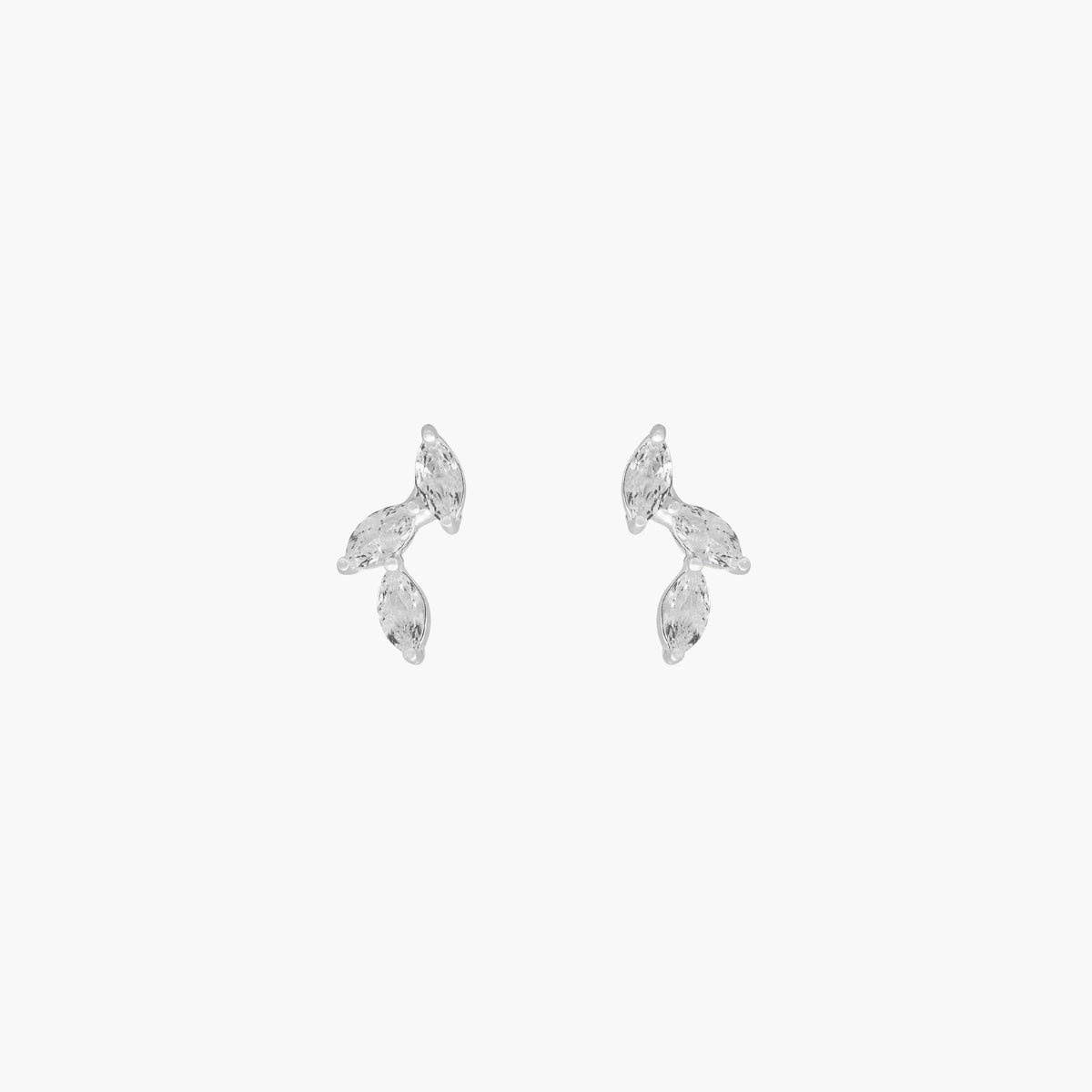 Puces d'oreilles 3 zircons - argent garanti 925