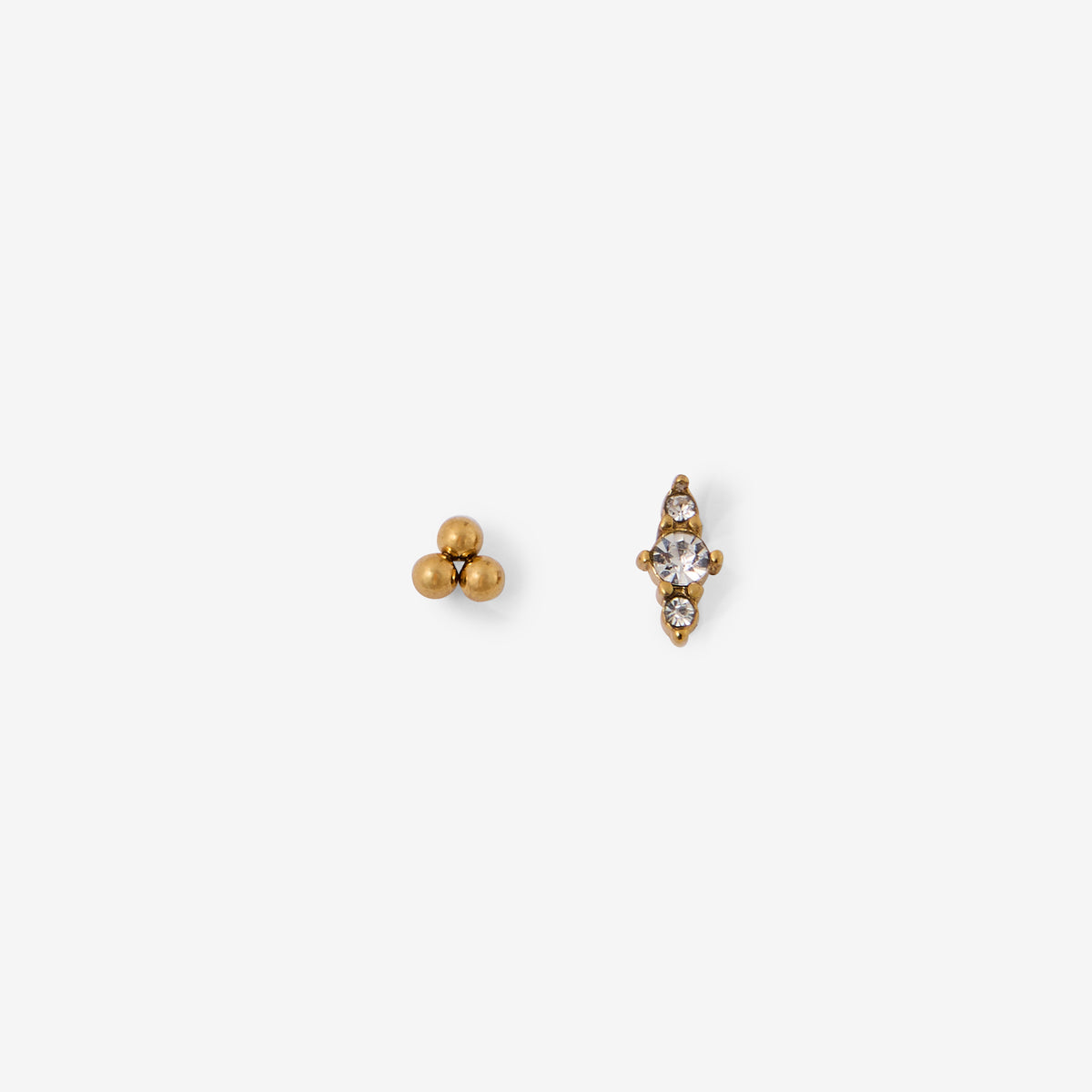 Set de 2 piercings hélix/tragus strass de zircon