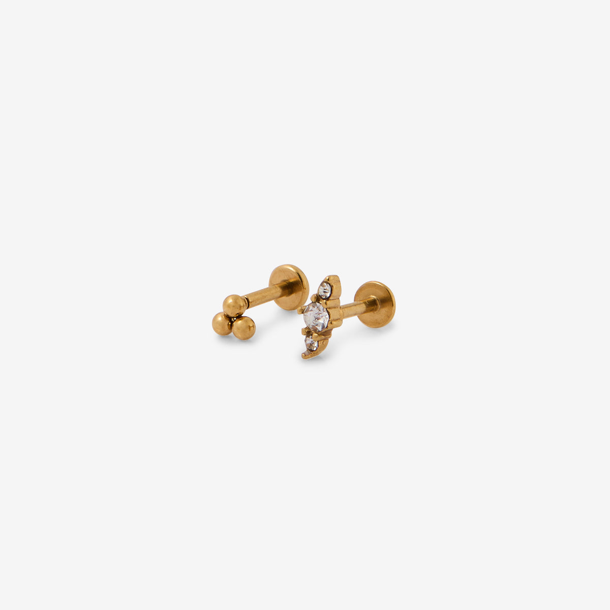 Set de 2 piercings hélix/tragus strass de zircon