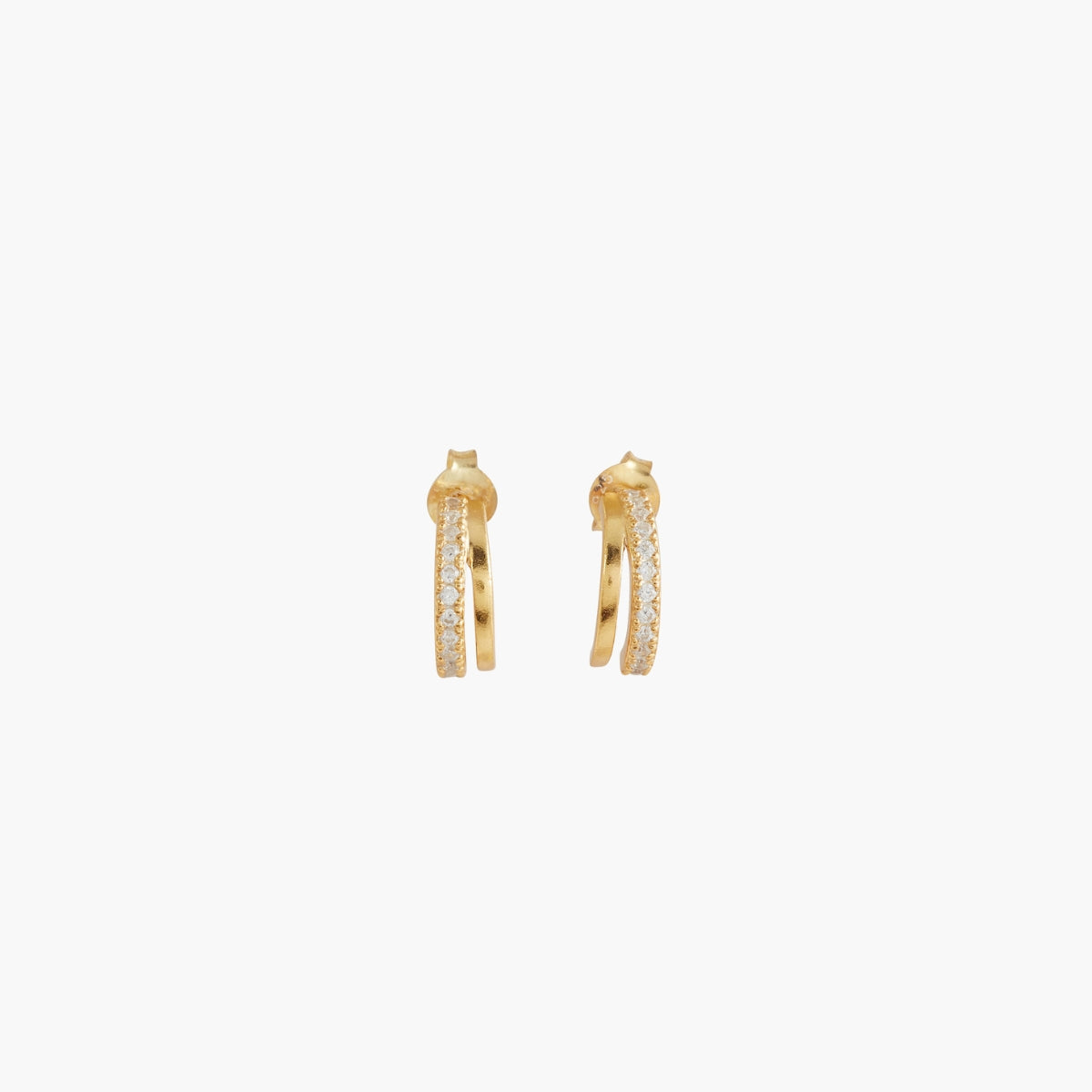 Petites boucles d'oreilles zircon et argent garanti 925 doré à l'or fin