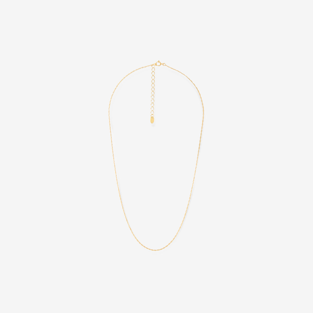Collier chaîne fine torsadée en argent garanti 925 doré à l'or fin