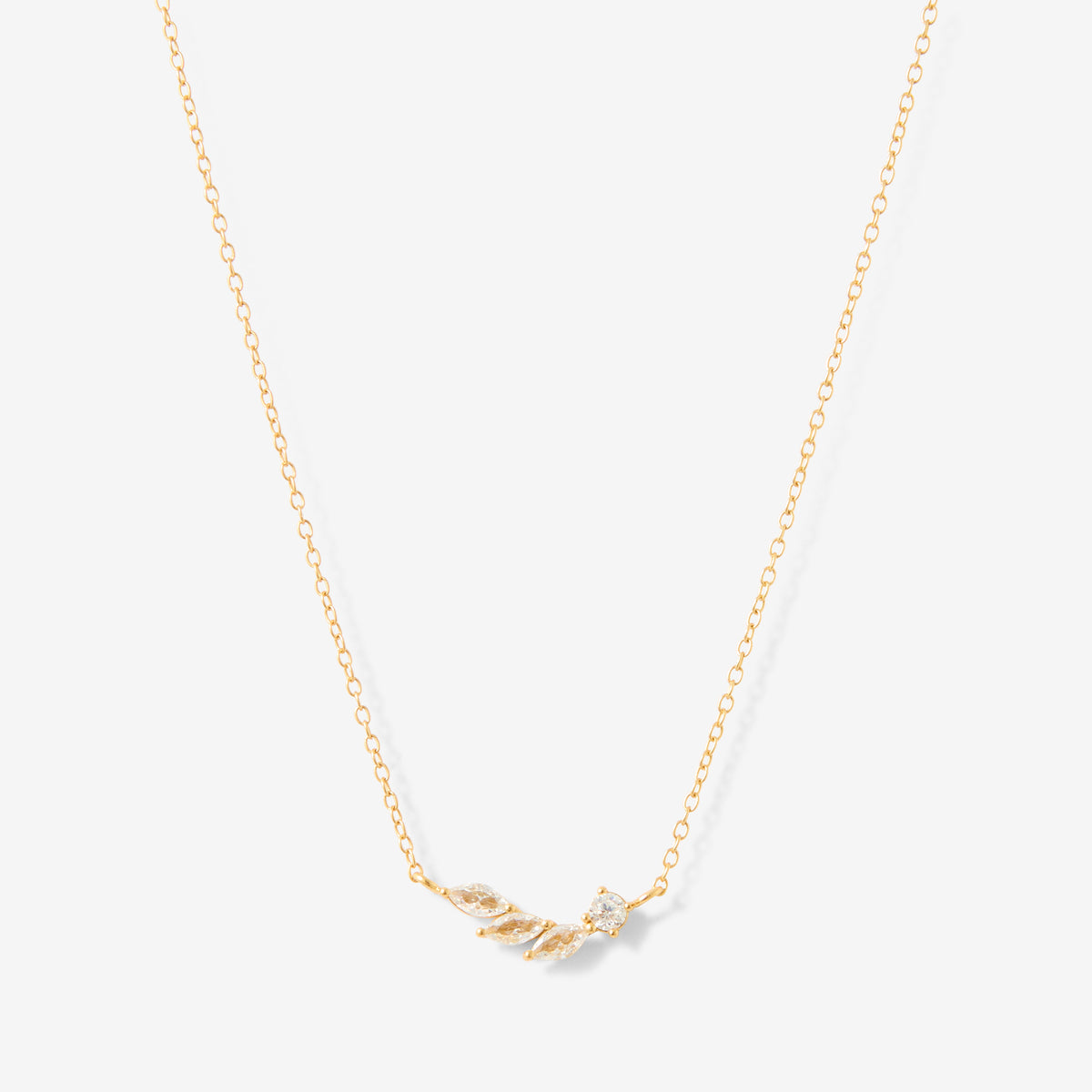 Collier 3 zircon - argent garanti 925 doré à l'or fin