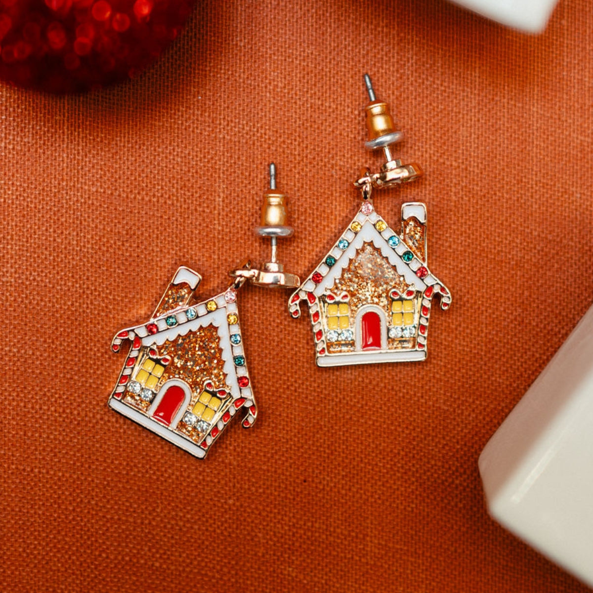 Boucles d'oreilles de Noël maison en pain d'épices