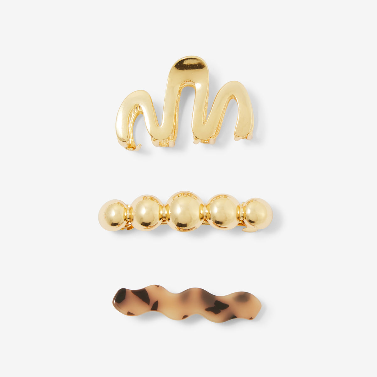 Set de 2 barrettes et 1 pince à cheveux