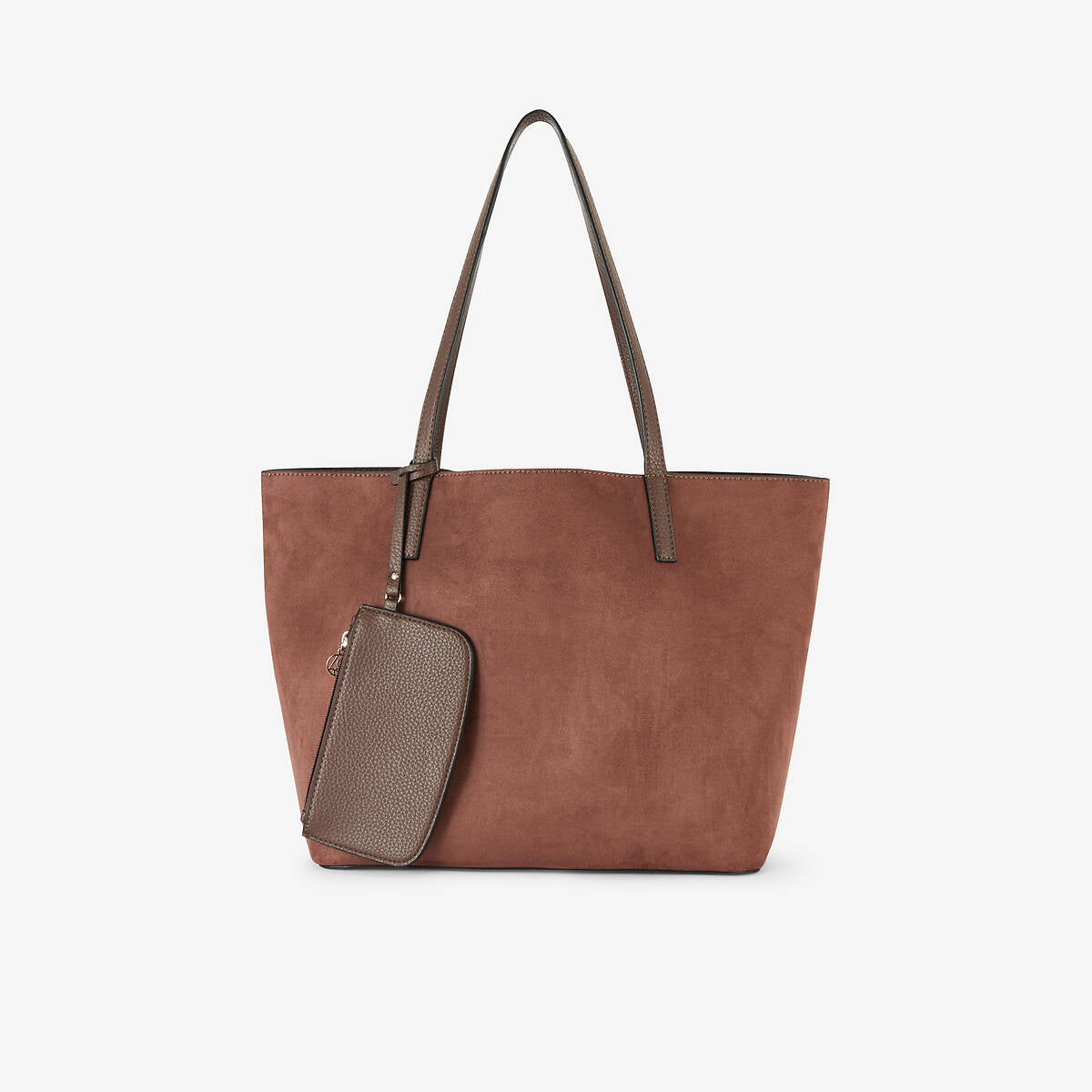 Sac cabas réversible bi matière marron
