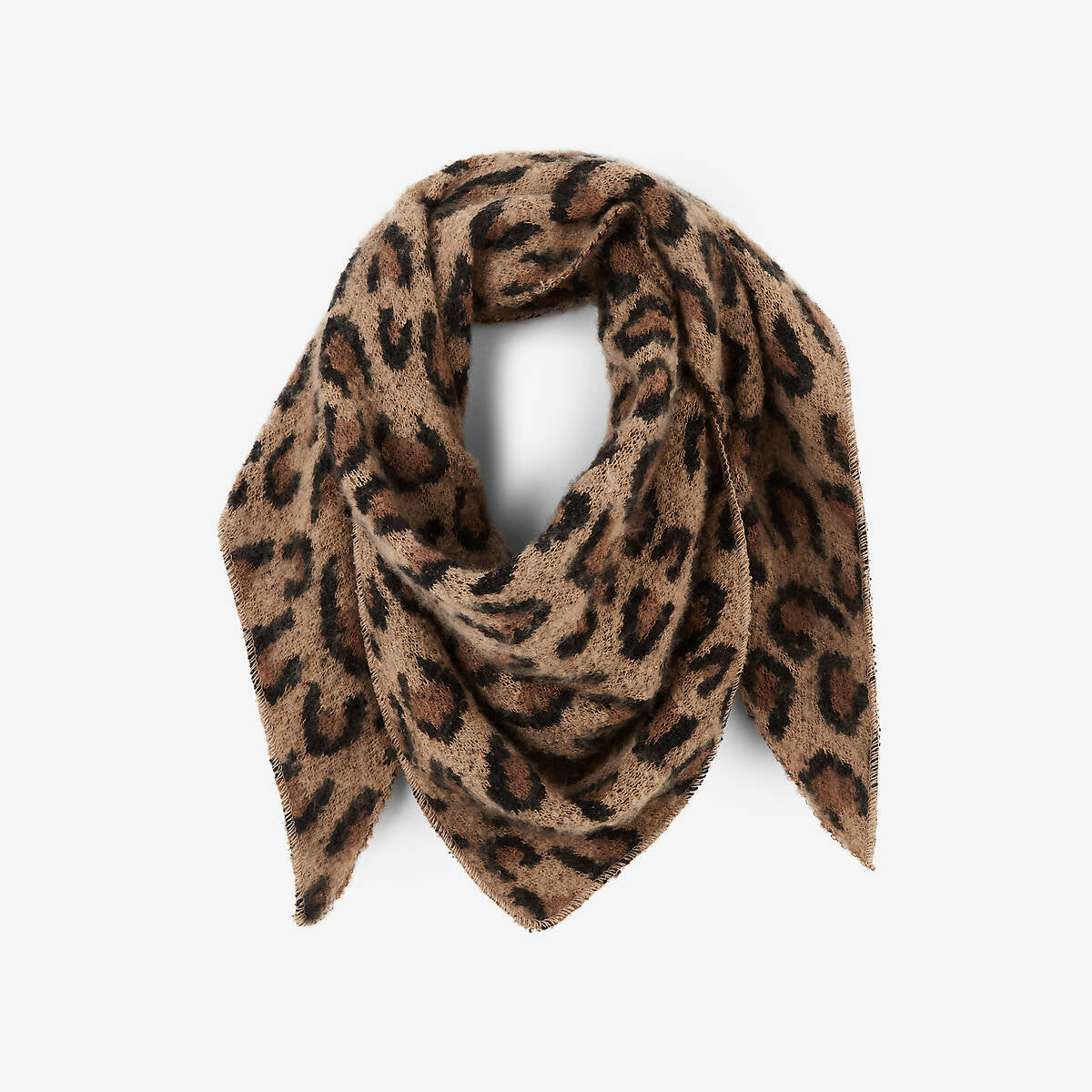 Écharpe triangle motif léopard