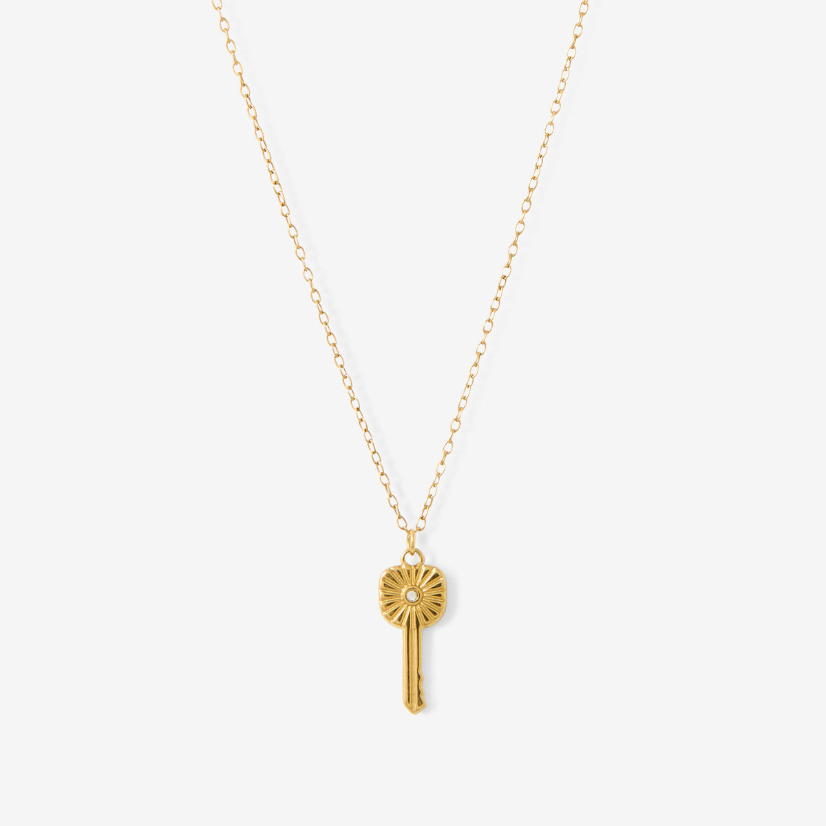 Collier pochon pendentif clé acier inoxydable