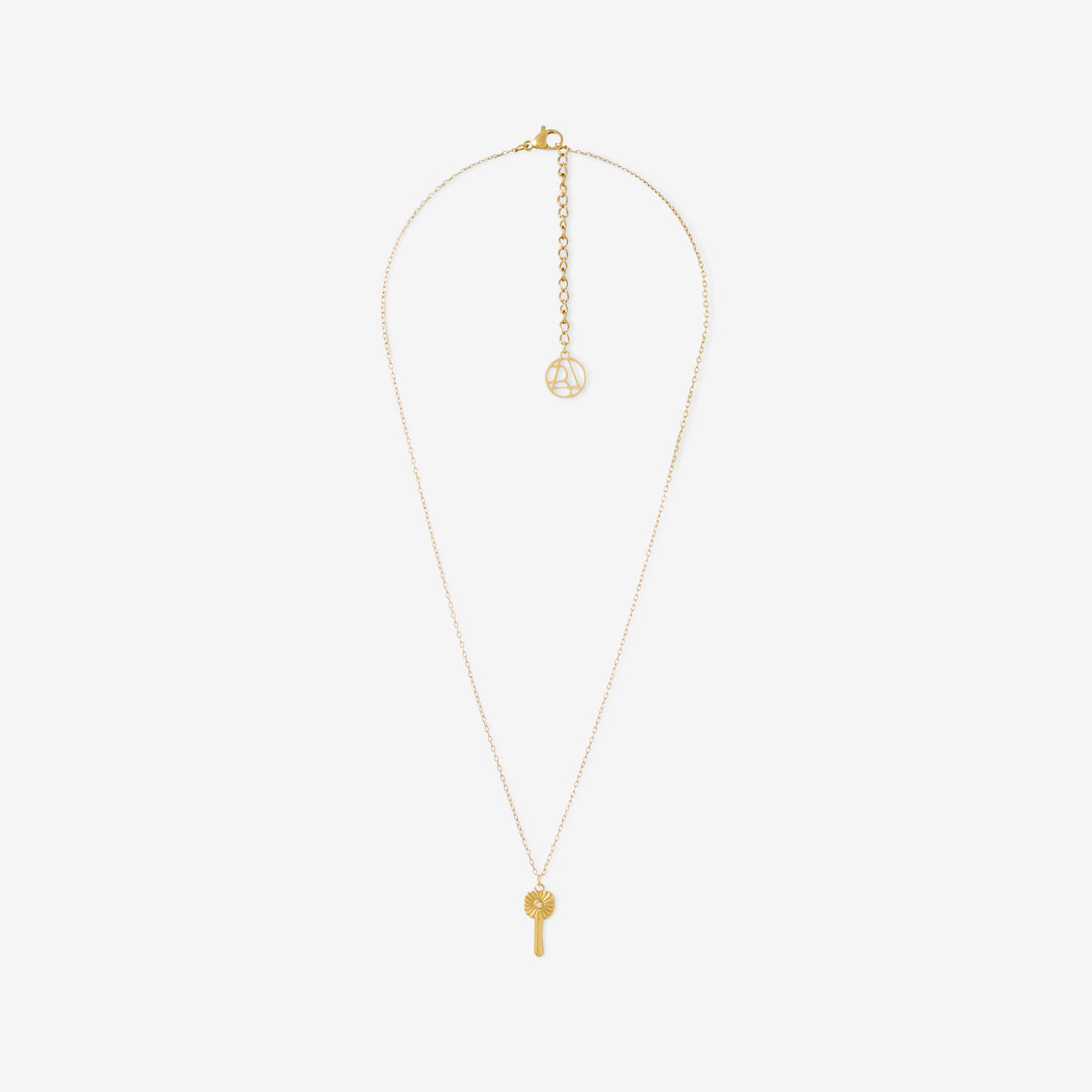 Collier pochon pendentif clé acier inoxydable