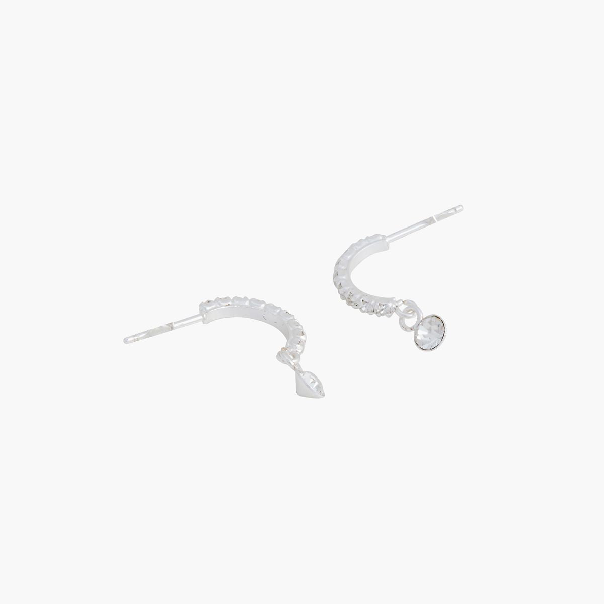 Boucles d'oreilles strassées et pendentif argent 925