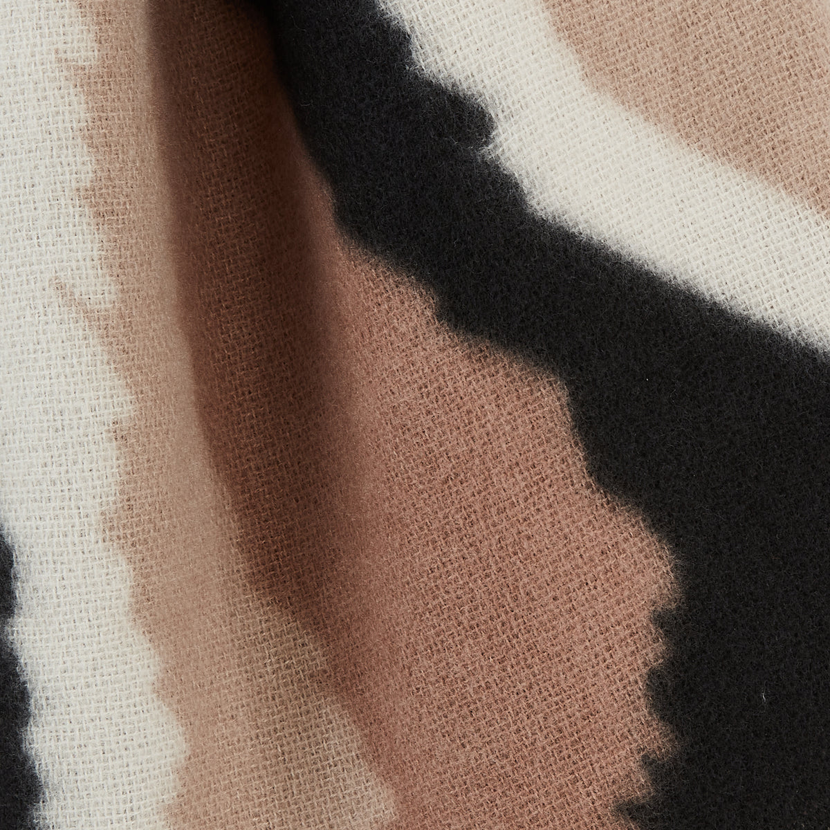 Echarpe motif abstrait beige et noir