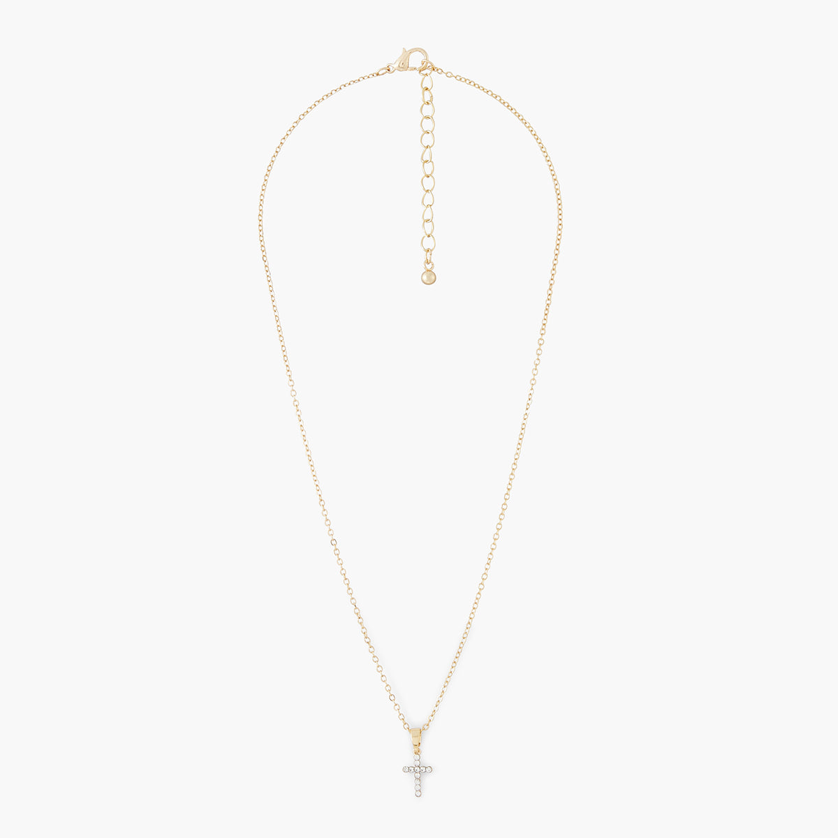 Collier pendentif croix strassée acier inoxydable