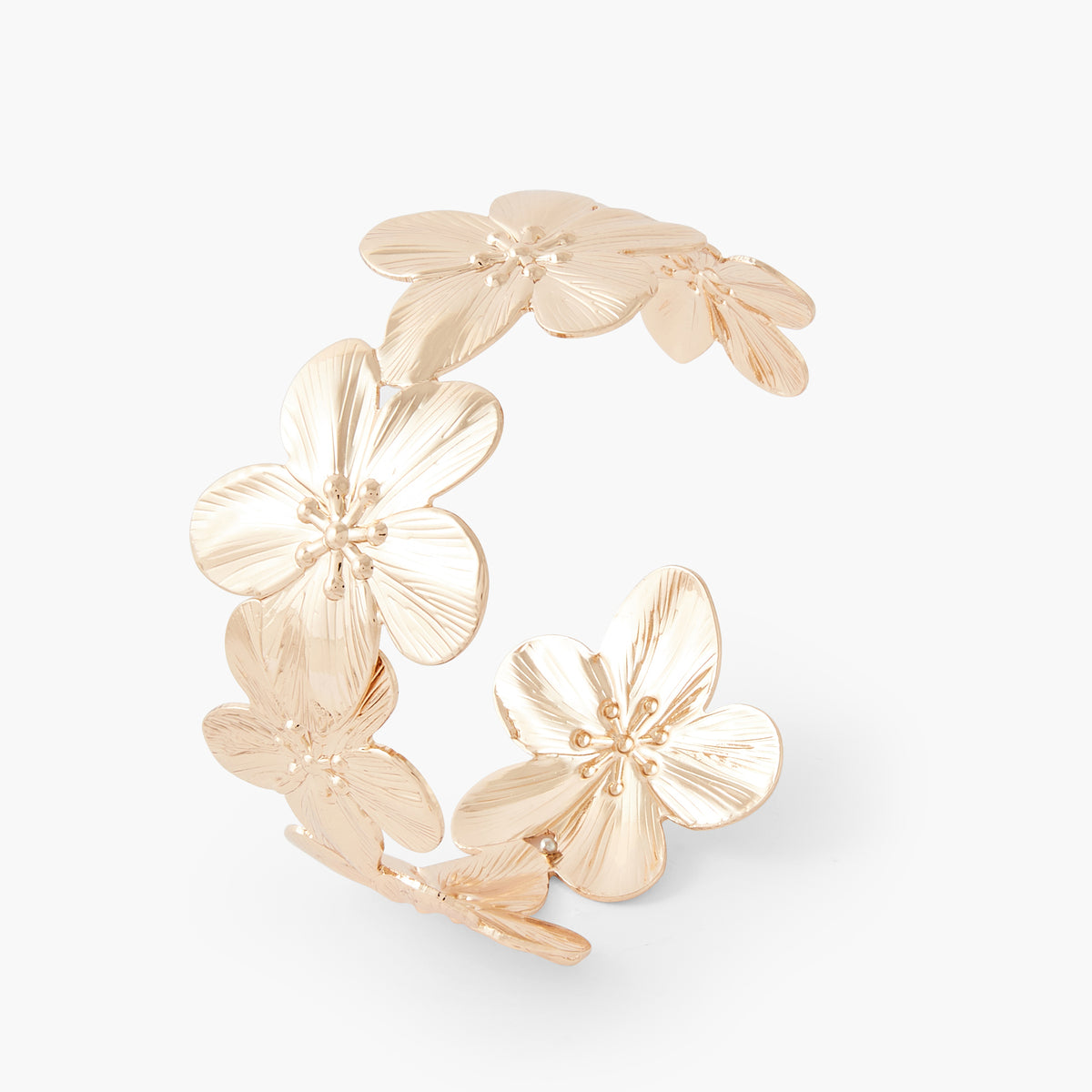 Manchette fleurs dorée