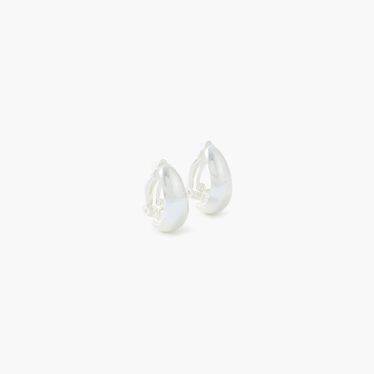 Boucles d'oreilles clips - gouttes argentées