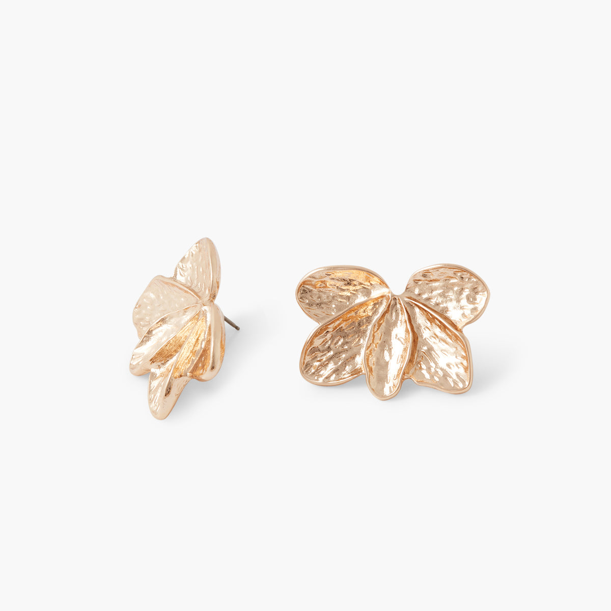 Boucles d'oreilles demi feuilles dorées
