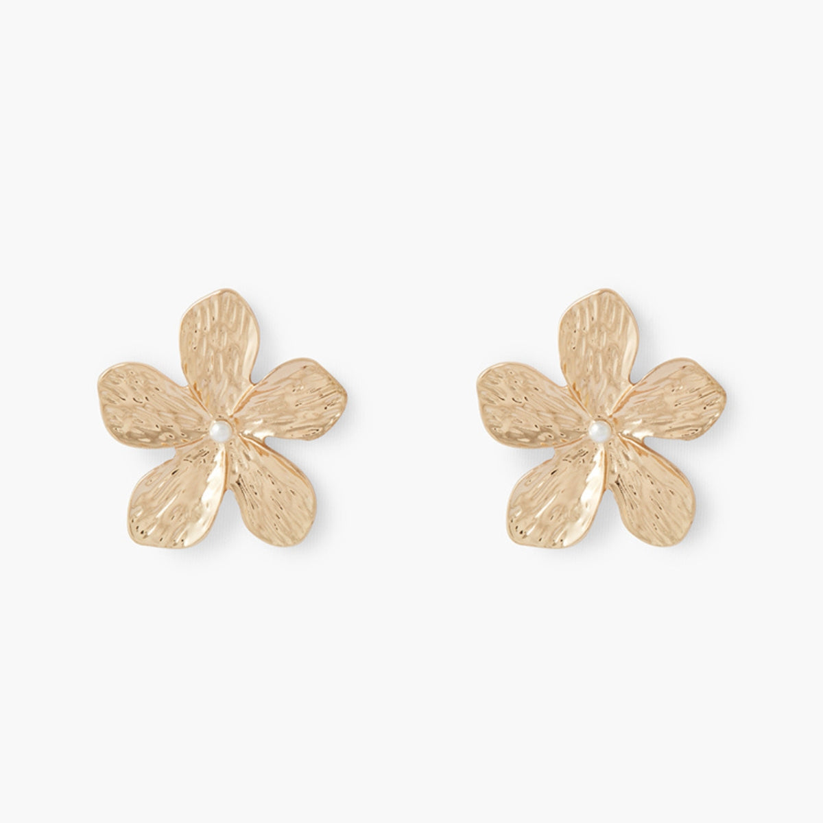Boucles d'oreilles fleurs en métal doré