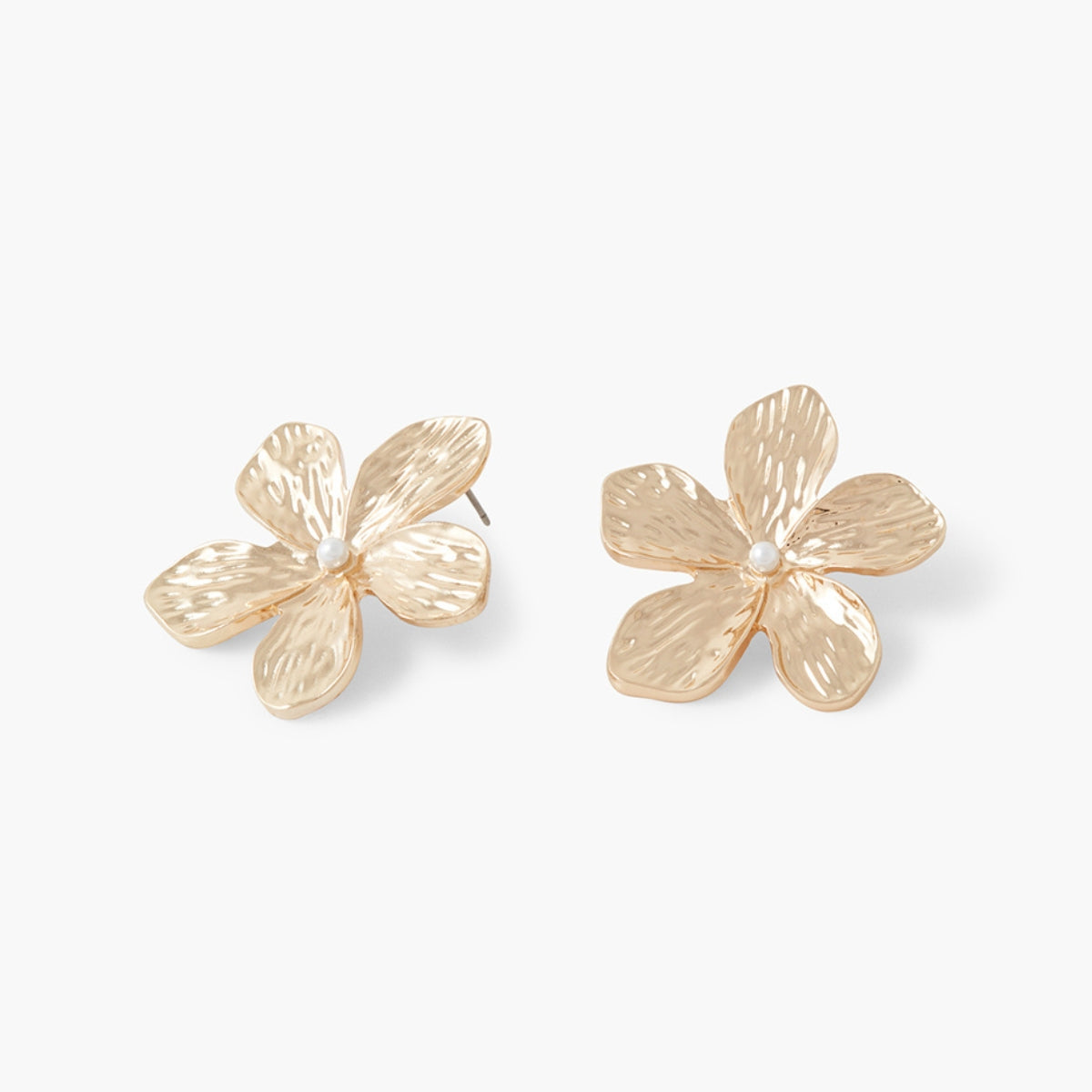 Boucles d'oreilles fleurs en métal doré