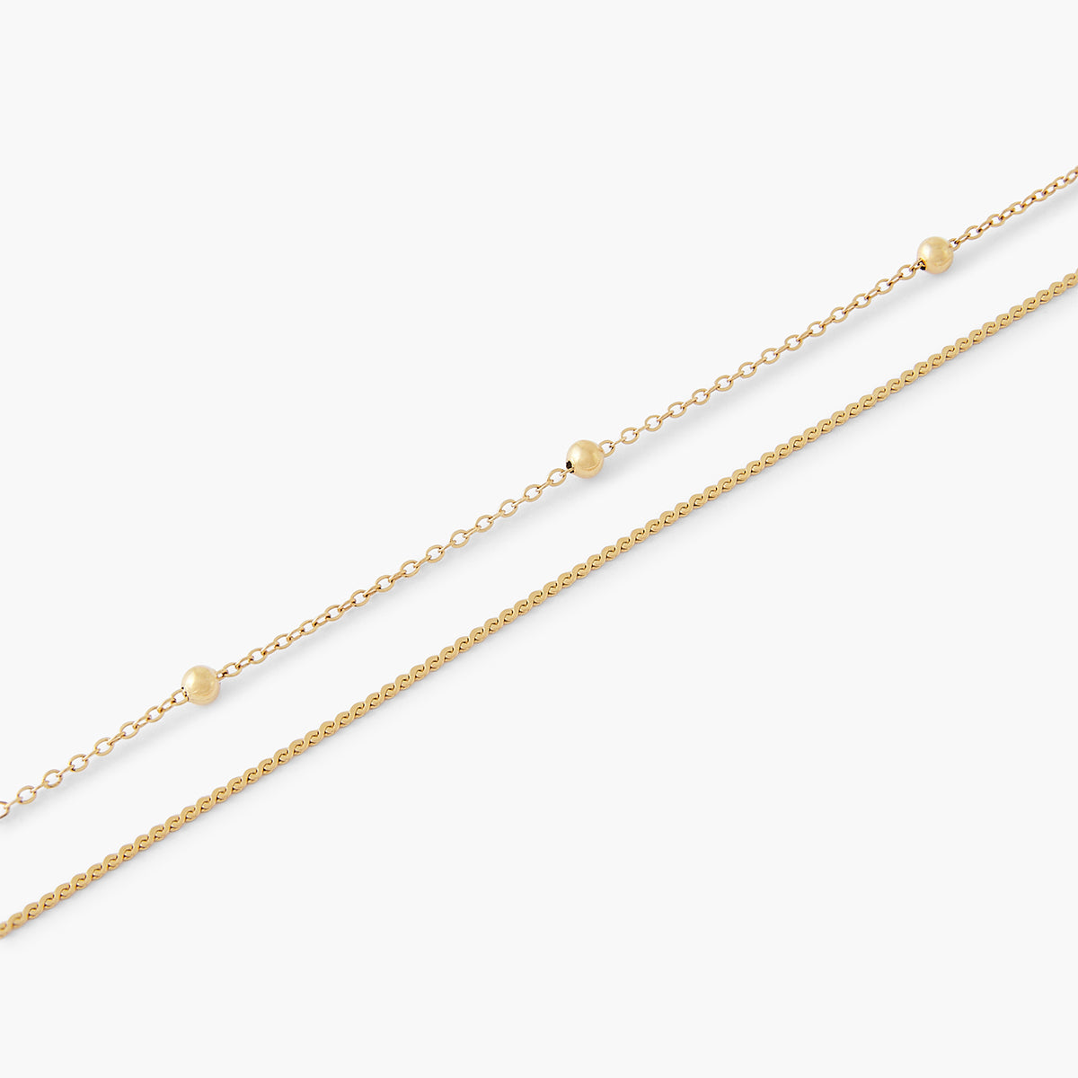 Set de 2 chaînes de cheville acier inoxydable