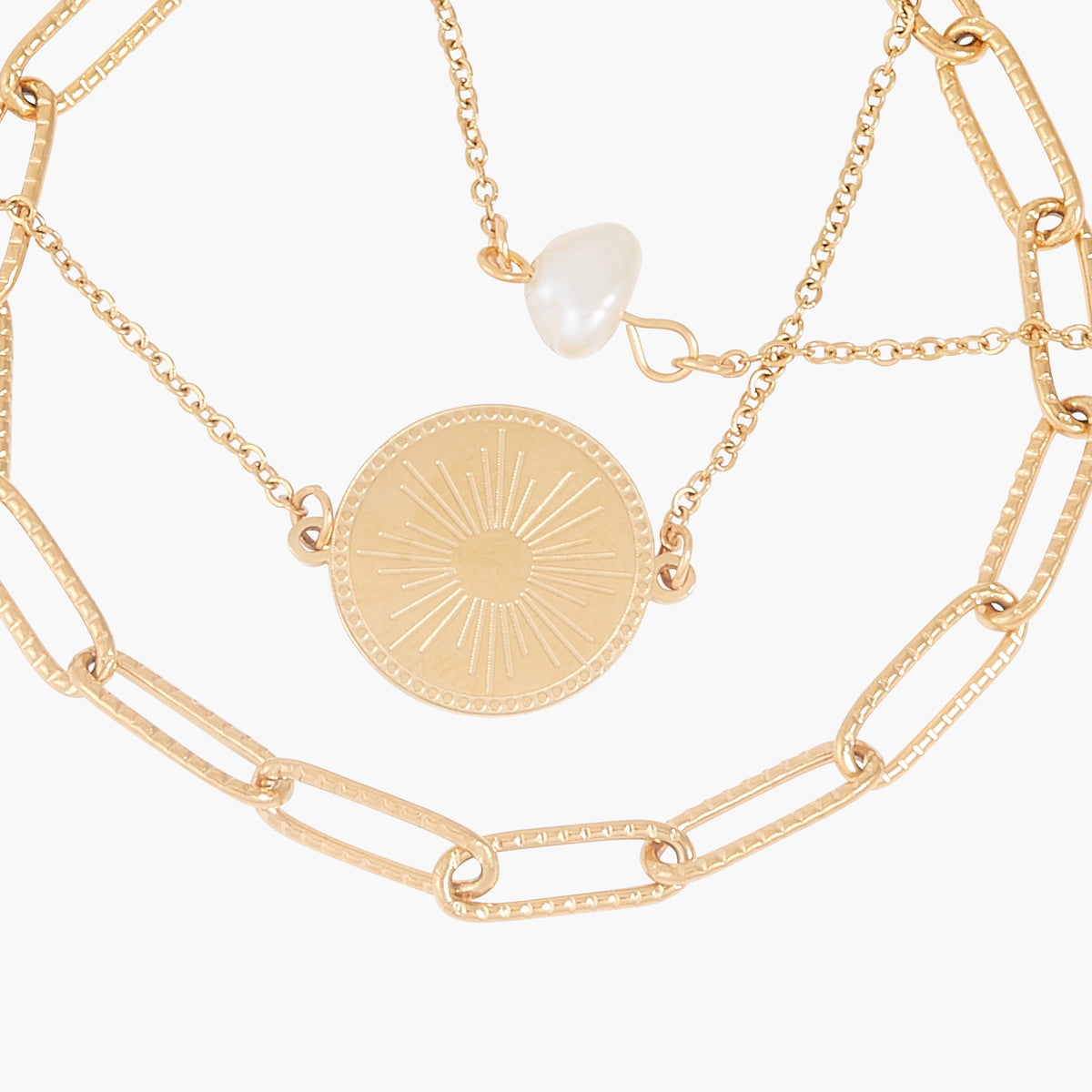 Set de 3 bracelets chaines en acier inoxydable