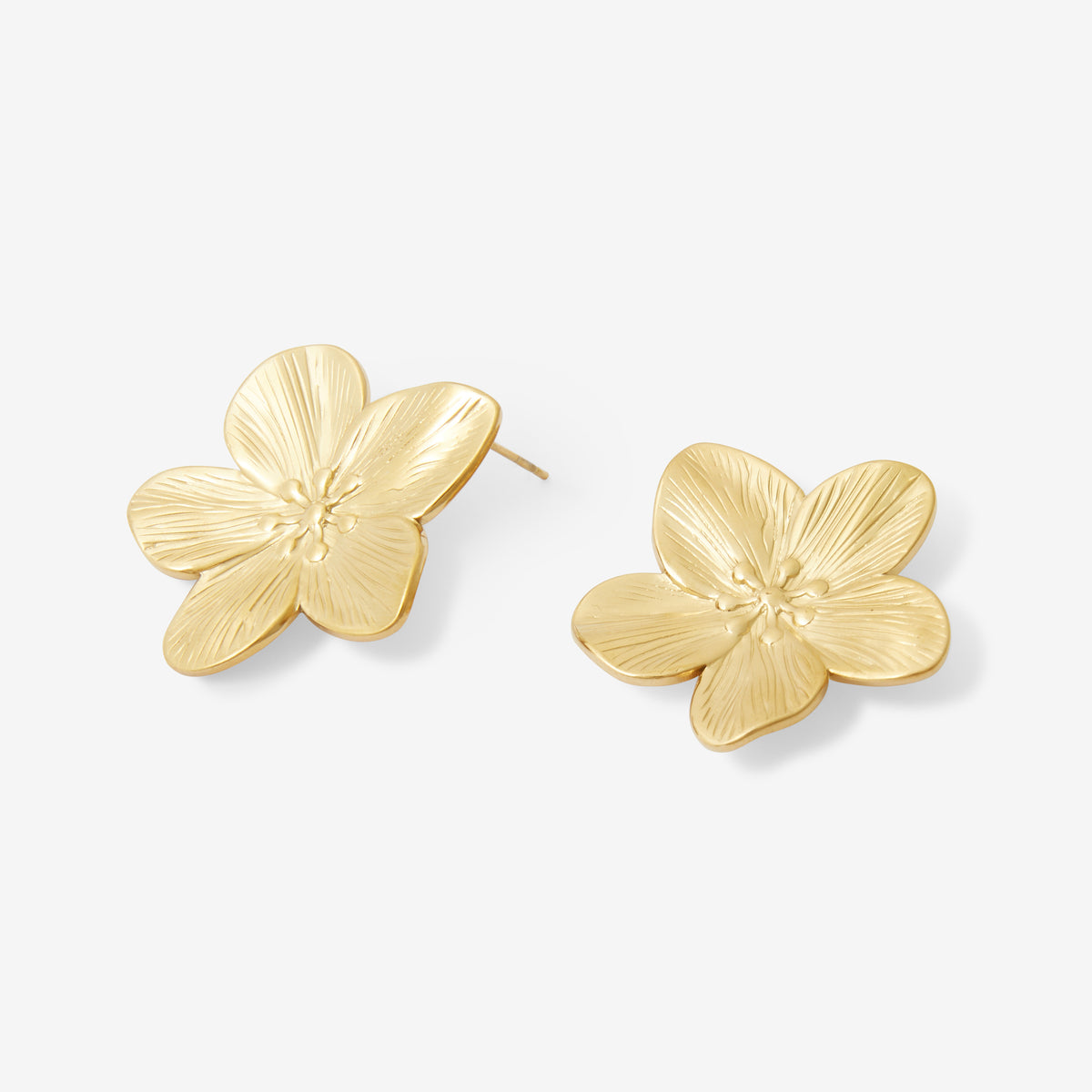 Boucles d'oreilles fleur acier inoxydable