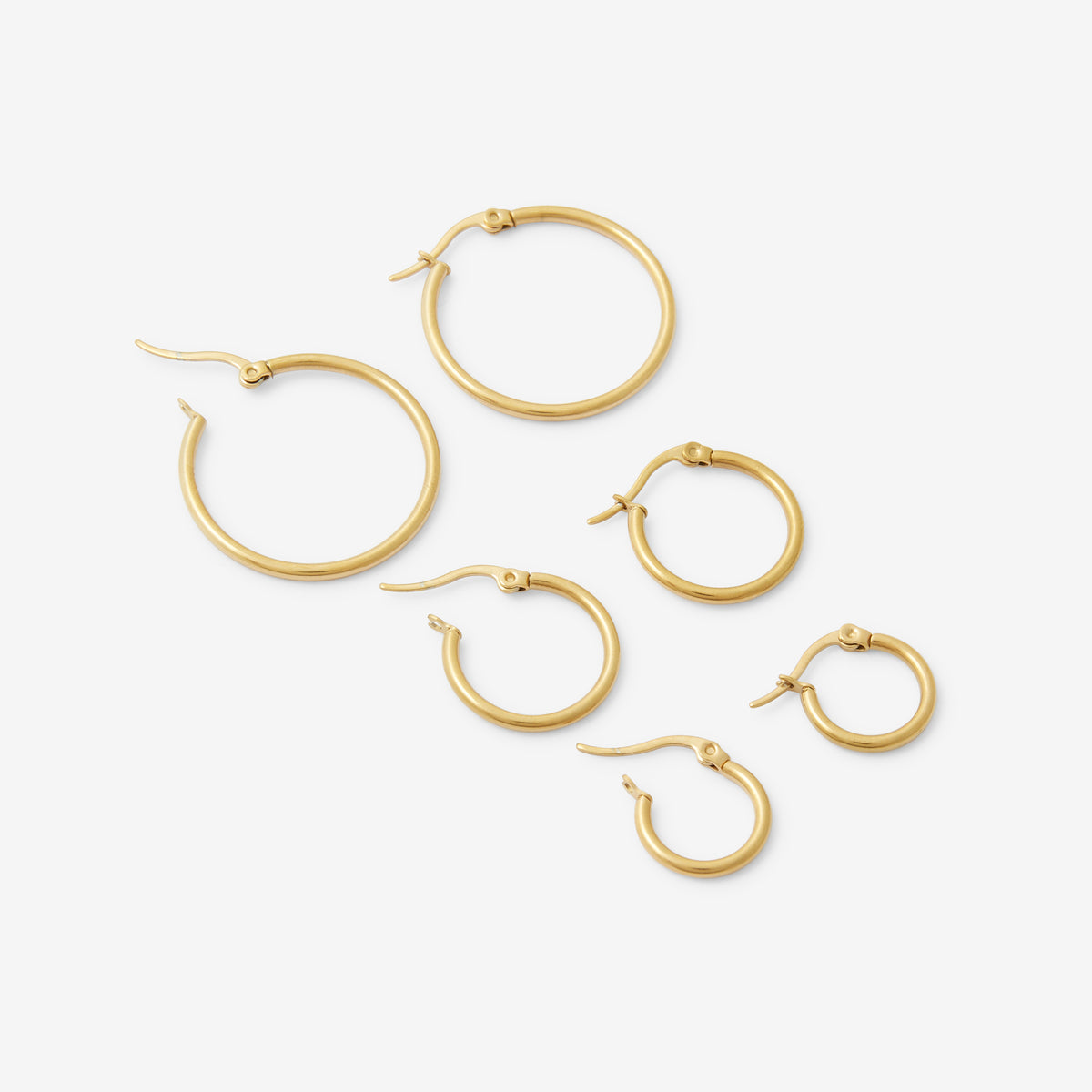 Set x3 créoles en acier inoxydable différentes tailles