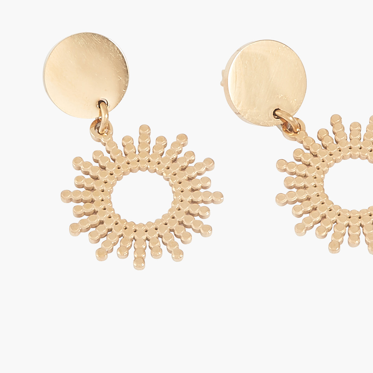 Boucles d'oreilles soleil Acier Inoxydable dorées
